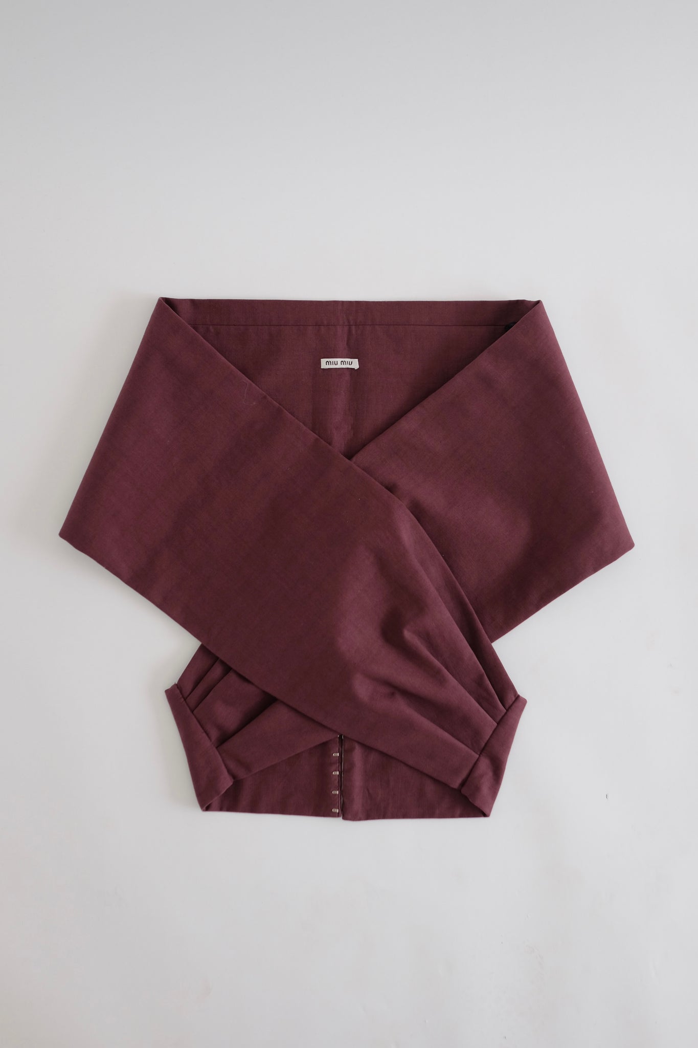 MIU MIU 2009 COLLECTION WRAP AROUND TOP IN BURGUNDY