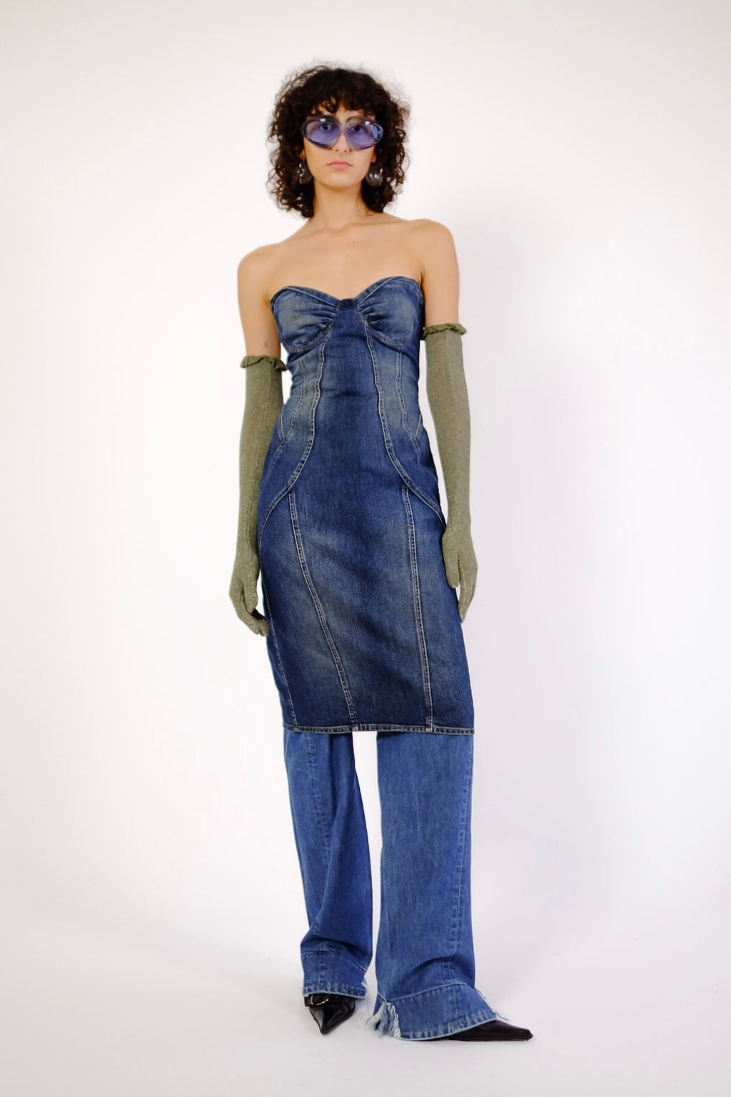 D&G PANELLED DENIM DRESS