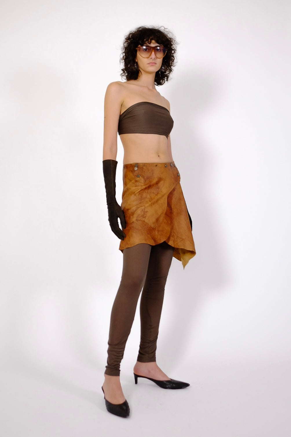 ROCCOBAROCCO RAW LEATHER SKIRT