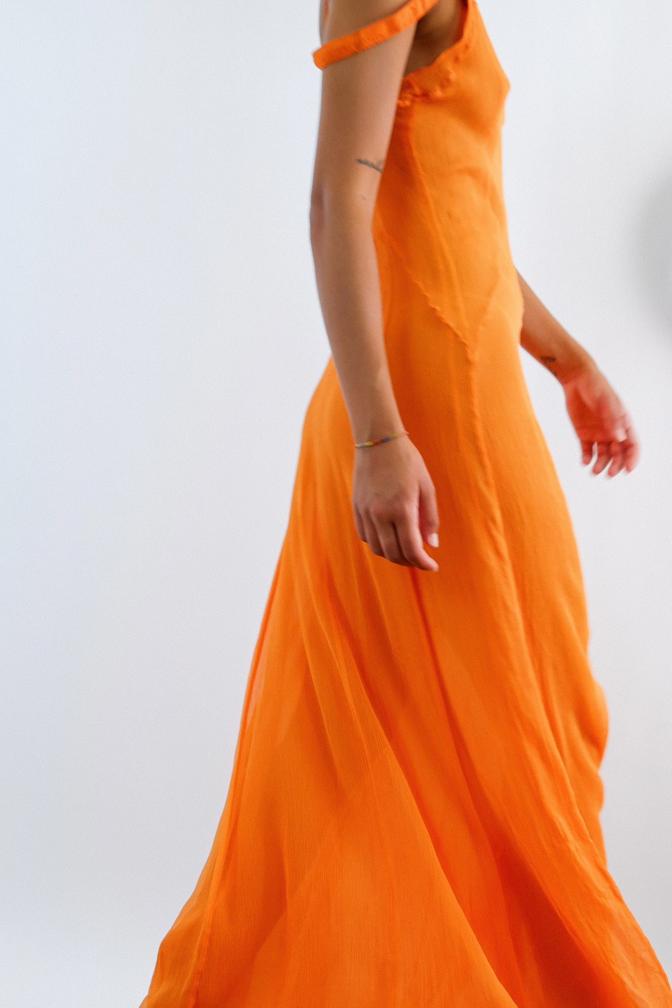 VINTAGE ARANCIA GOWN IN DOUBLE LAYERED SILK CHIFFON