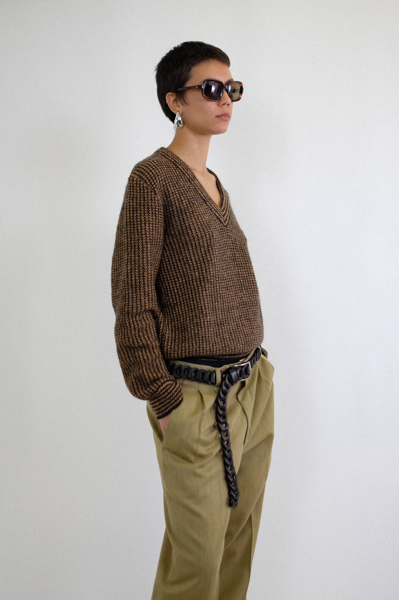 VALENTINO UOMO SWEATER IN BLACK AND BROWN