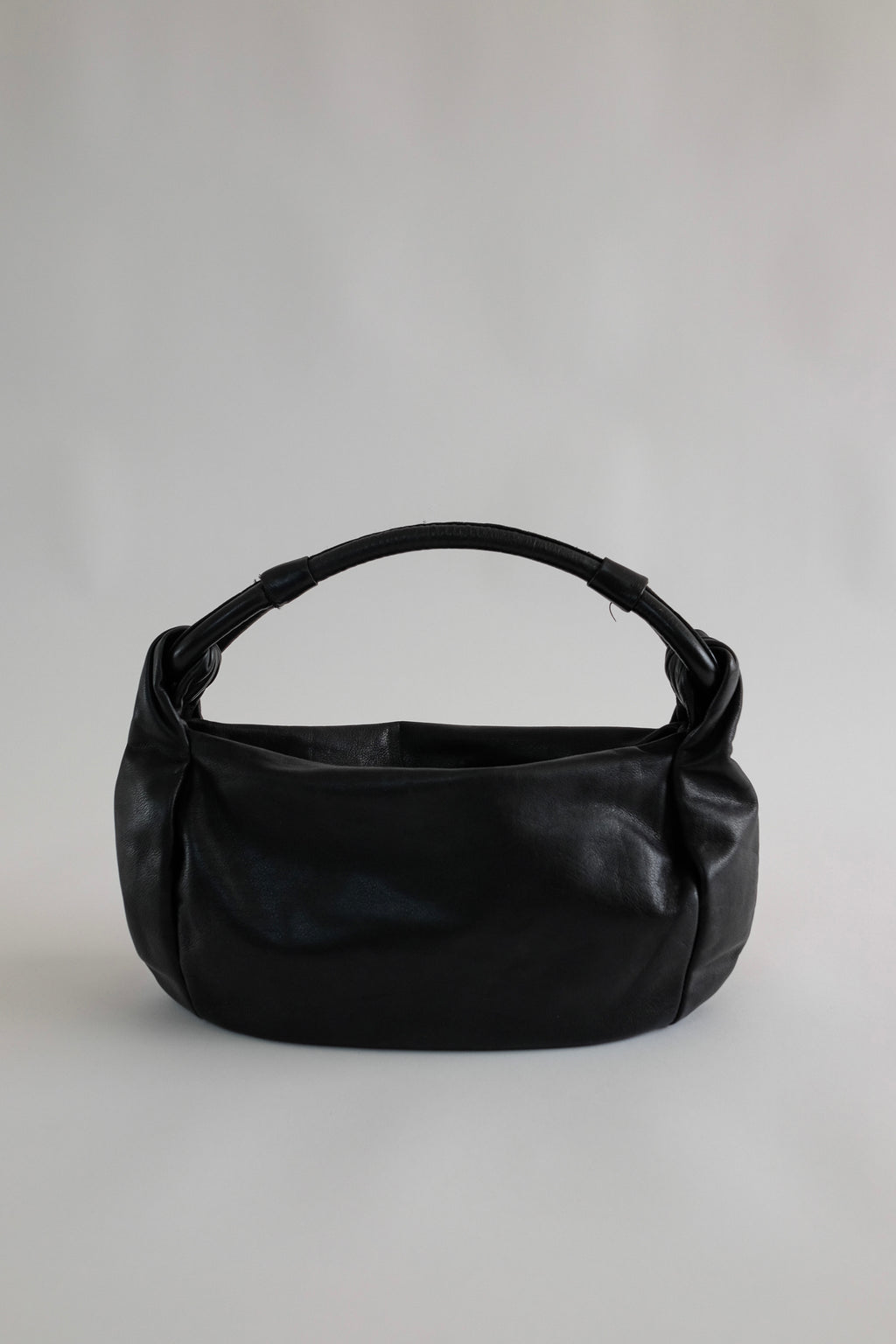 FURLA LEATHER LOOP BAG IN BLACK