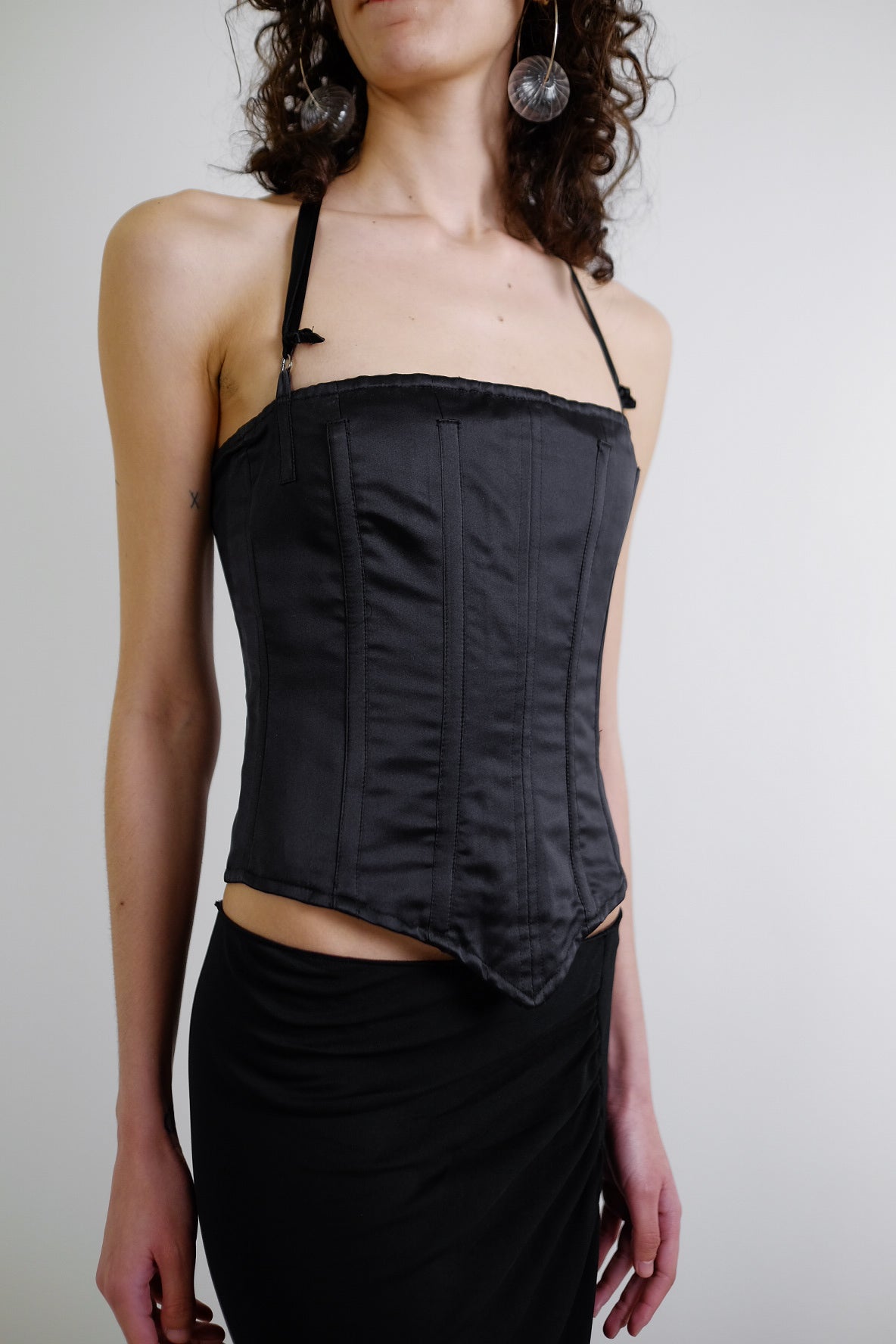 JOHN RICHMOND LACED BACK ZIPPER CORSET