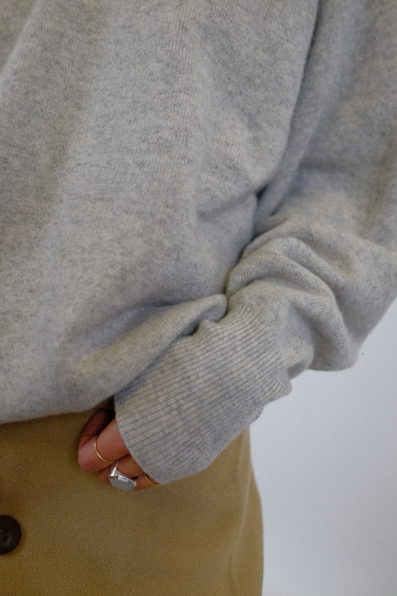 LYLE & SCOTT OF SCOTLAND CASHMERE KNIT FOR ANTICHI TELAI IN LIGHT GREY