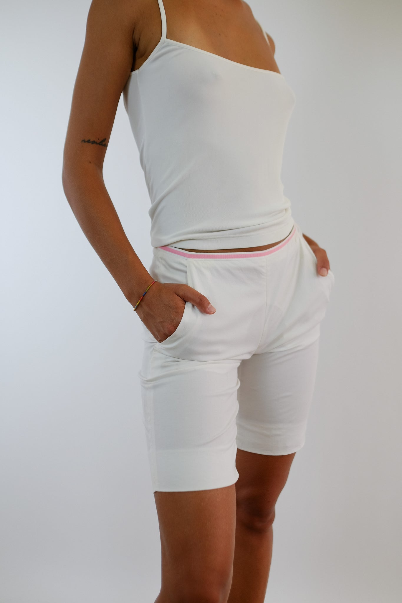 1990S MIU MIU SPORT SHORTS IN WHITE COTTON