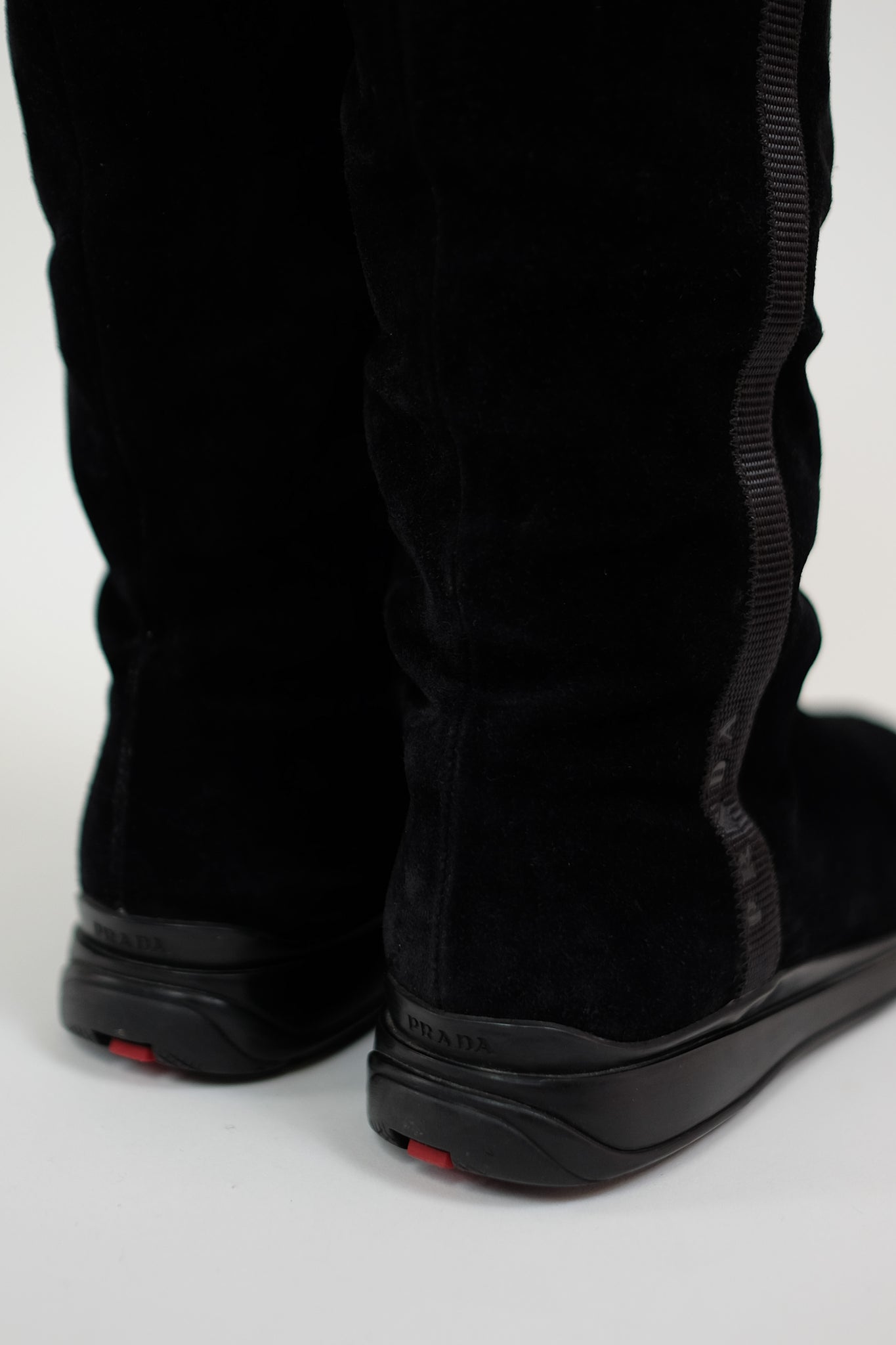 PRADA SPORT 2000 SUEDE BOOTS IN BLACK