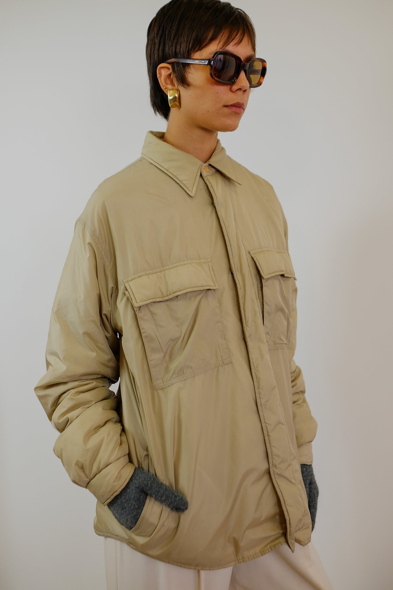 ASPESI THERMORE PADDED JACKET IN BEIGE