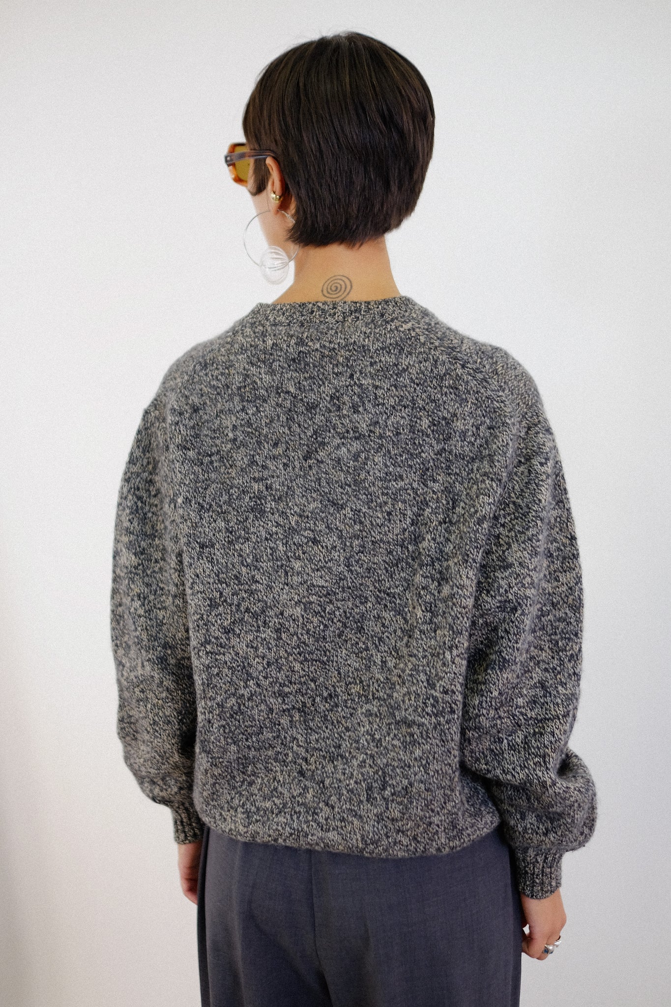 VALENTINO SWEATER IN BLACK AND WHITE MELANGE