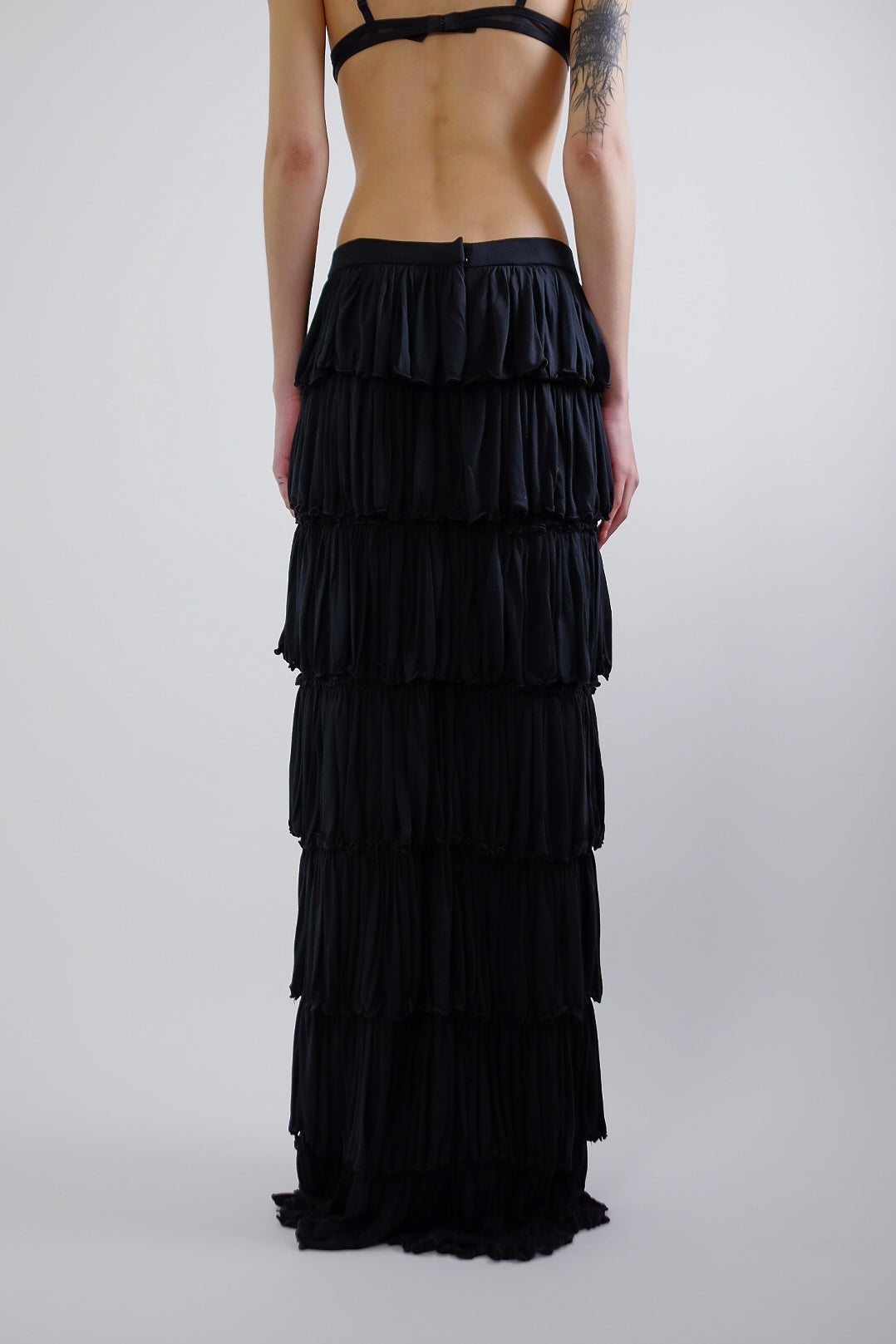 DOLCE & GABBANA TIERED JERSEY SKIRT