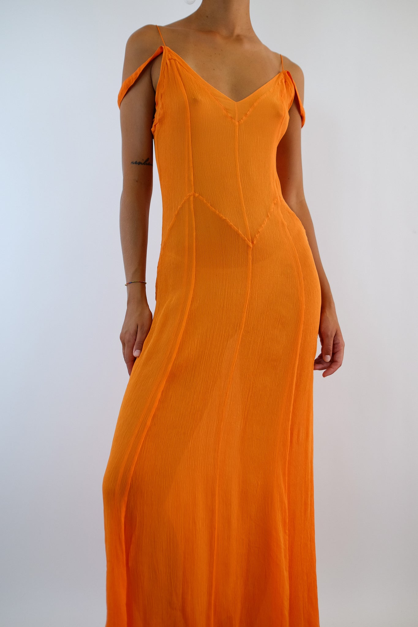 VINTAGE ARANCIA GOWN IN DOUBLE LAYERED SILK CHIFFON