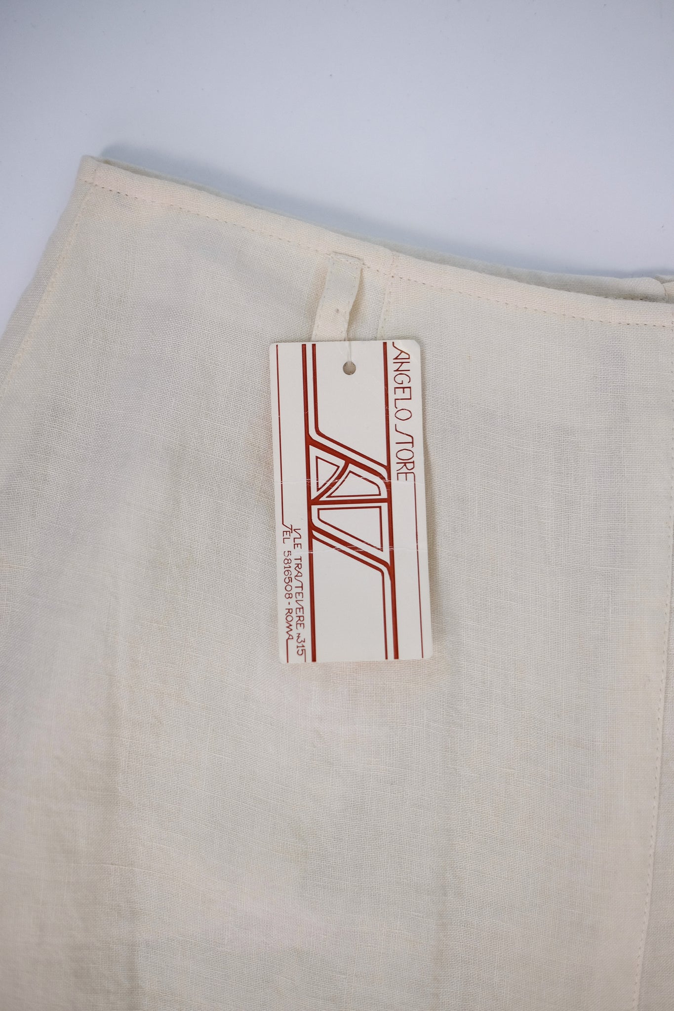 ANGELO STORE VINTAGE DEADSTOCK LINEN MAXI SKIRT IN PANNA