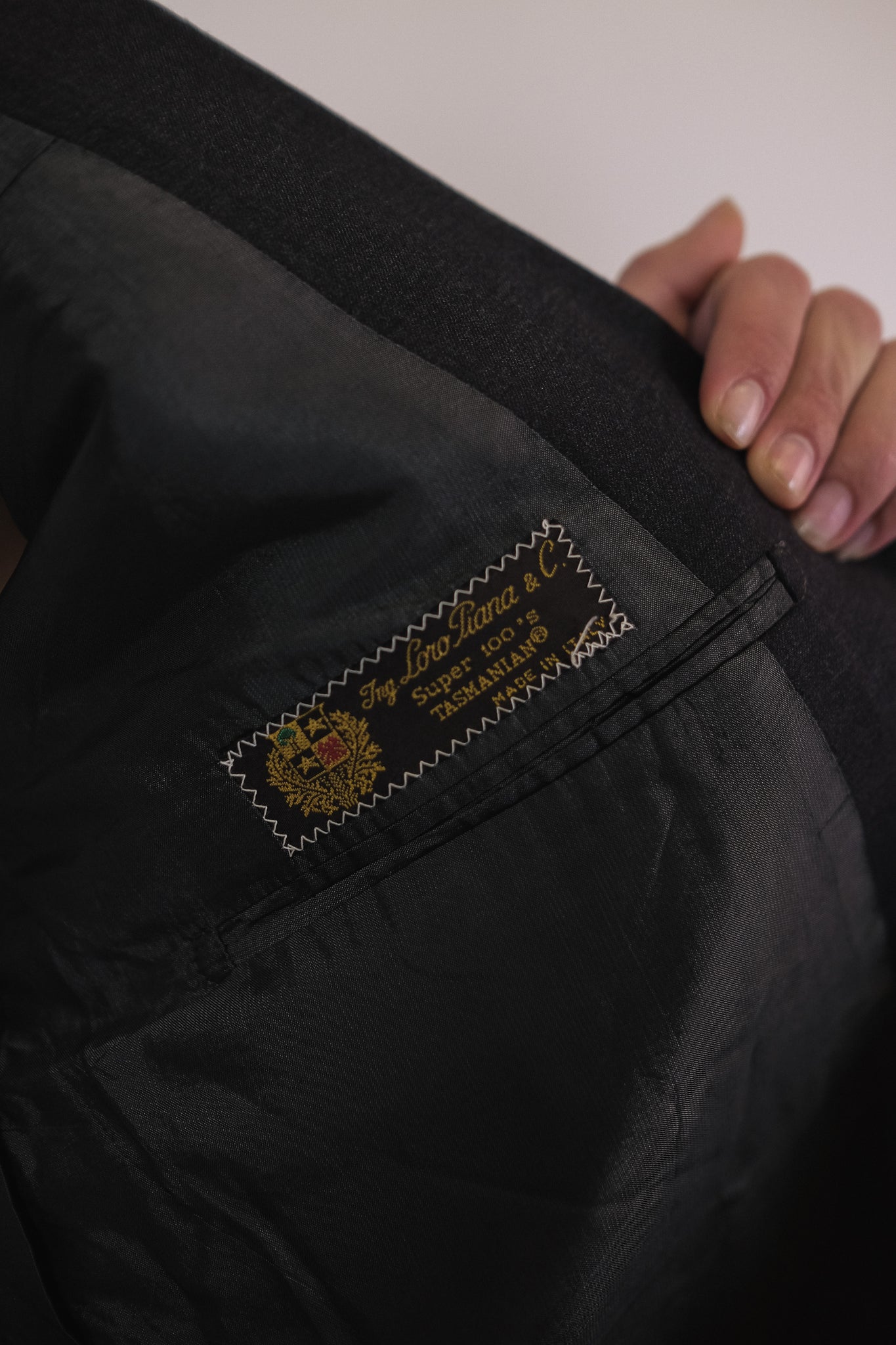 FORALL-LORO PIANA DOUBLE BREASTED BLAZER IN CHARCOAL