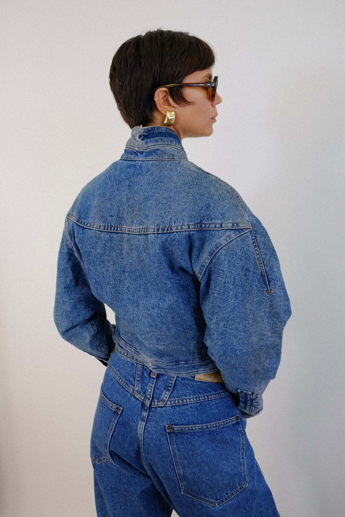 CLOSED BY MARITHÉ FRANÇOIS ET GIRBAUD DEADSTOCK CROP DENIM JACKET
