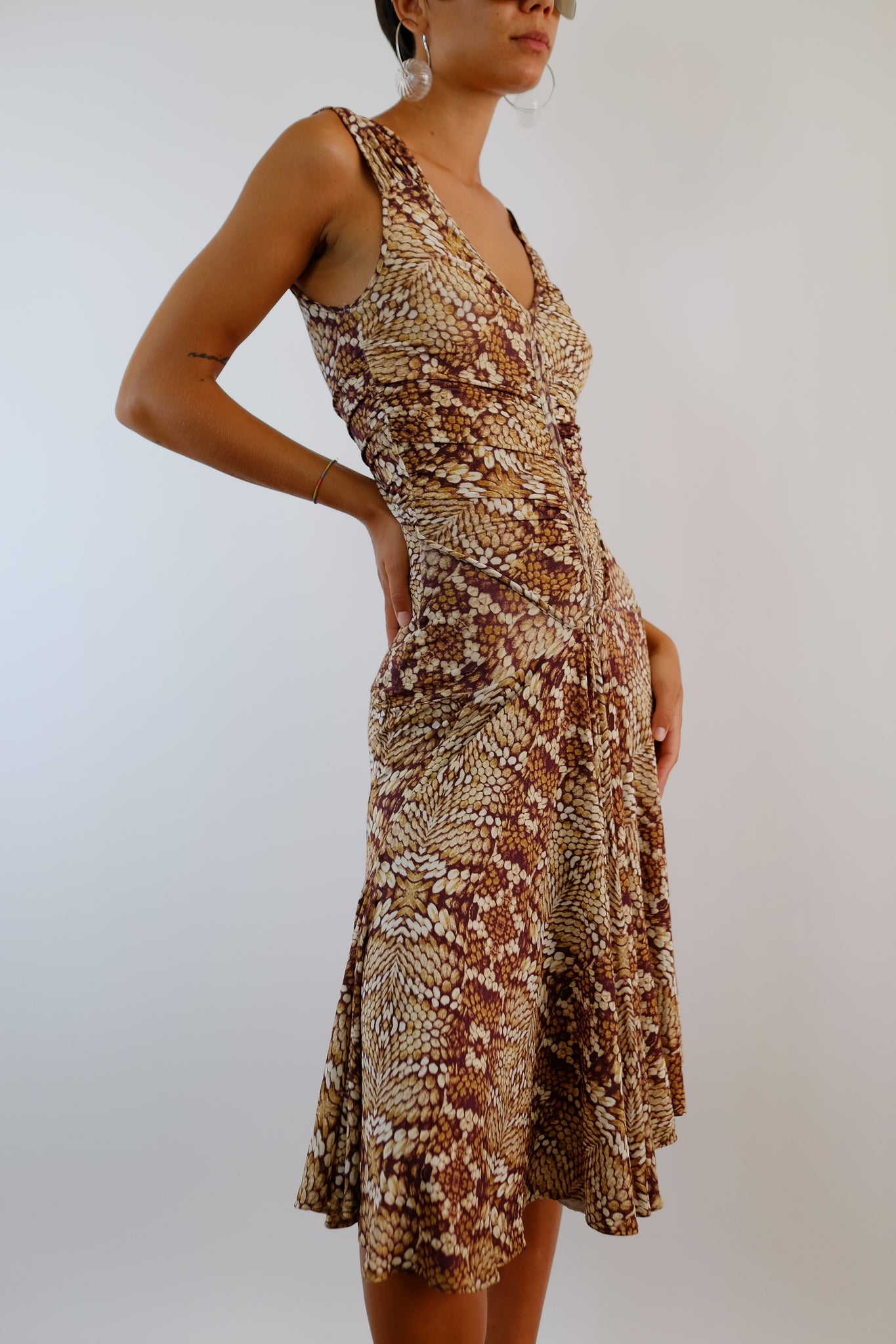 CAVALLI DRESS IN STRETCH PRINT