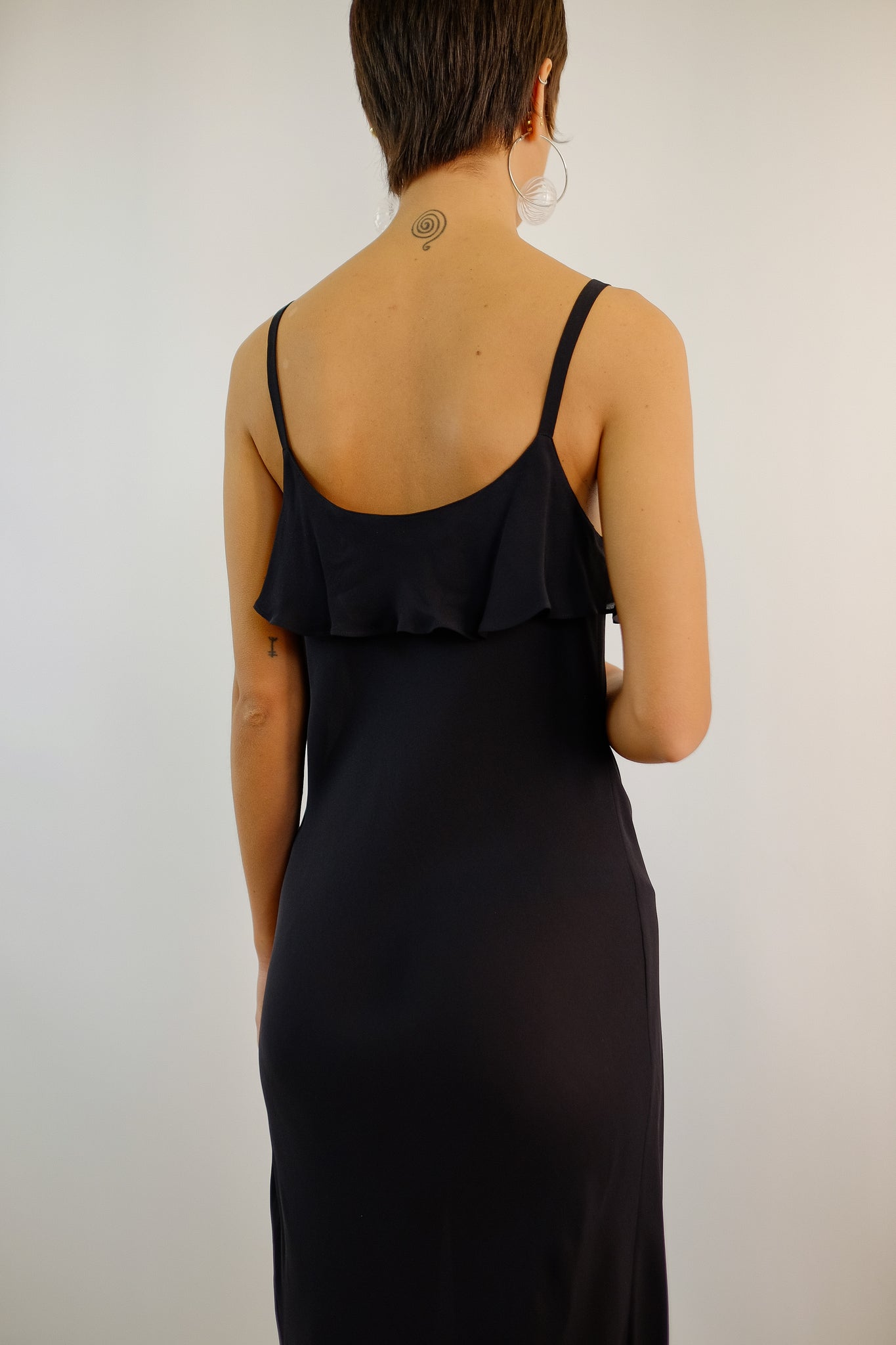 BLUNAUTA BIAS CUT SILK DRESS IN BLACK