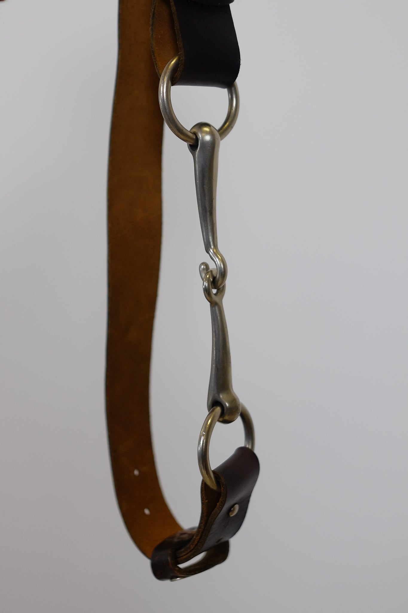 LEATHER HUNGARIAN HORSEBIT BELT IN CHOCOLATE BROWN