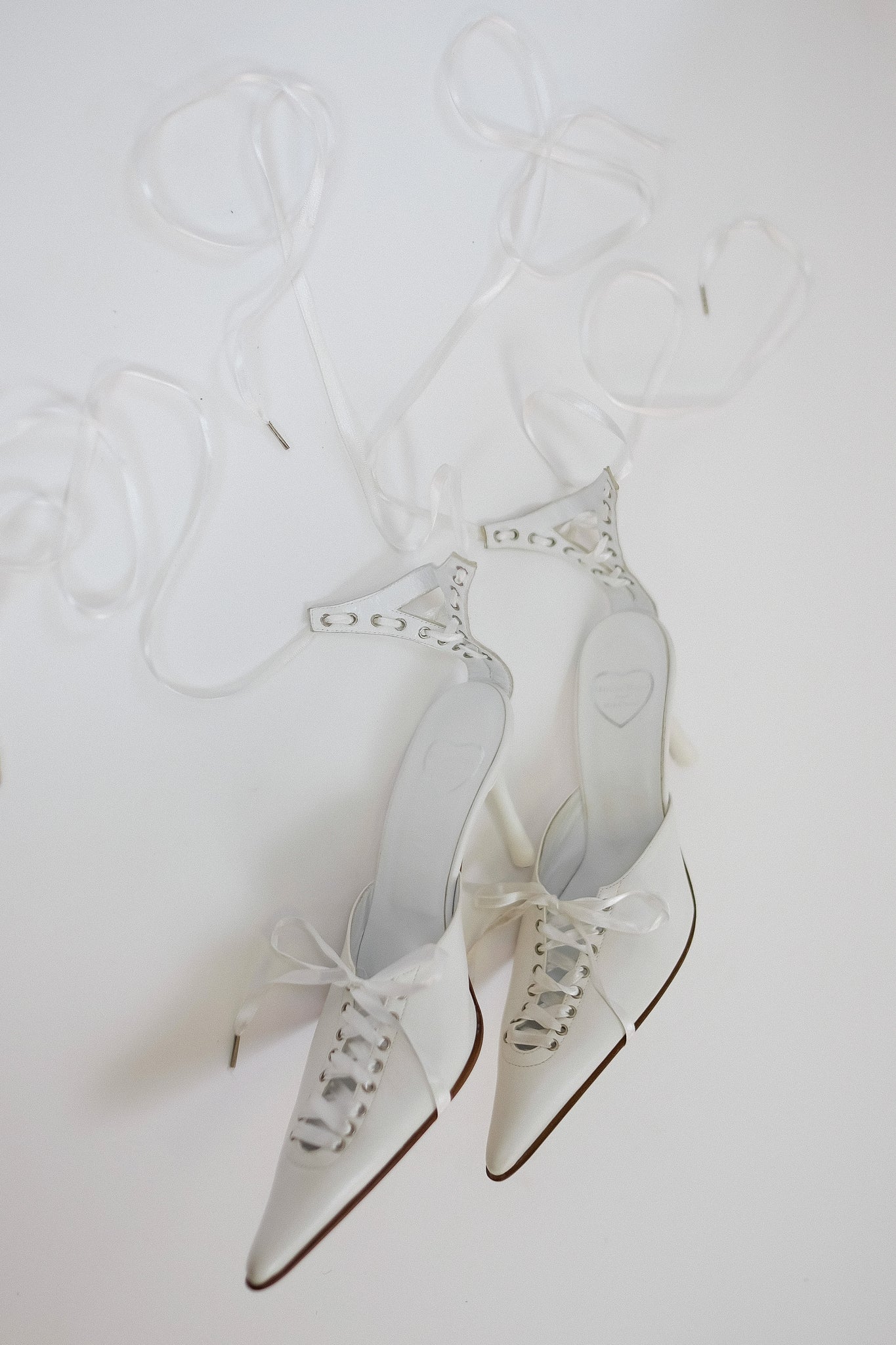 MAX CHAOUL CORSET SHOES IN WHITE LEATHER