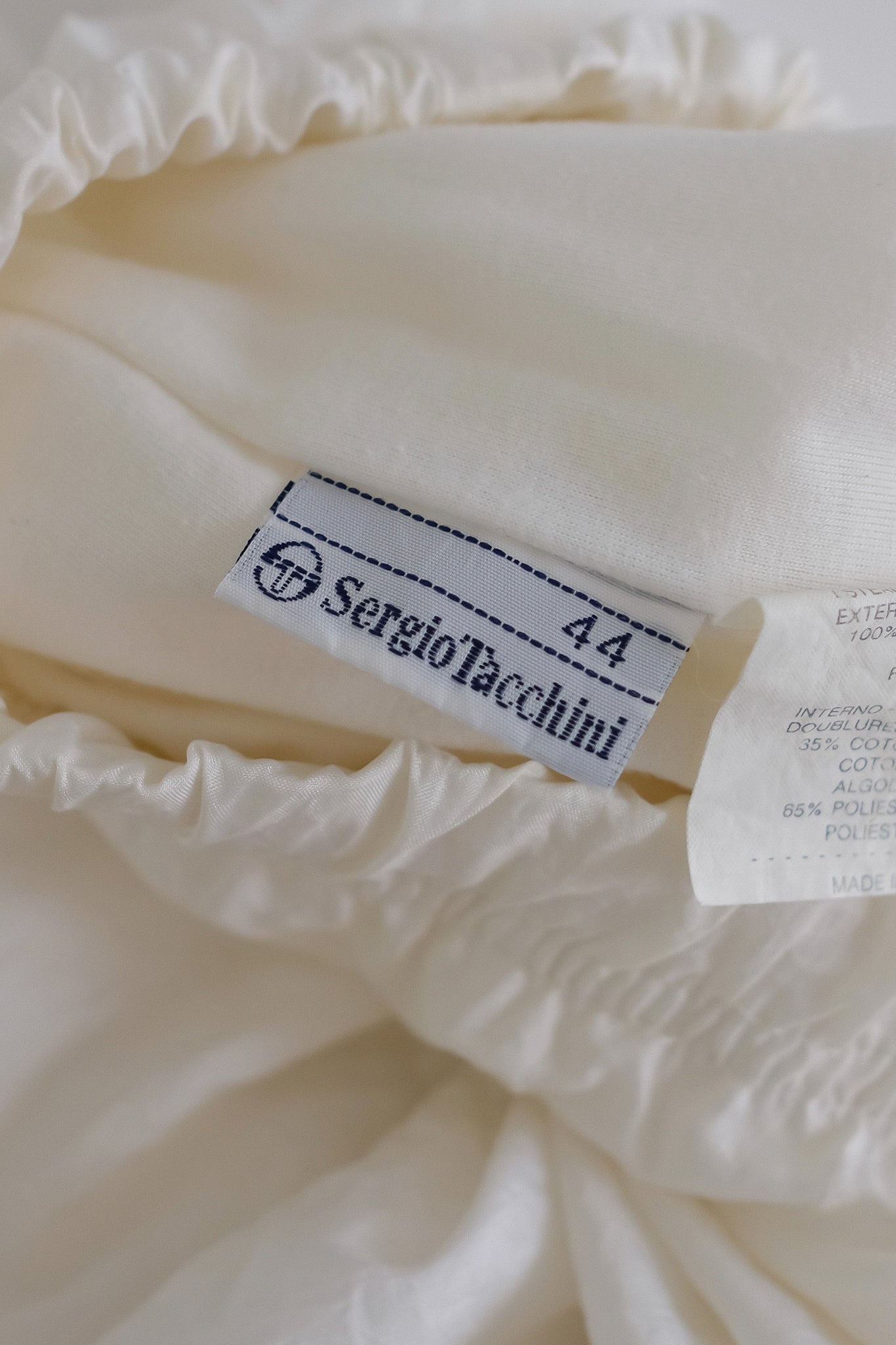 80S SERGIO TACCHINI PANELED-RUCHED SPORT PANTS IN WHITE