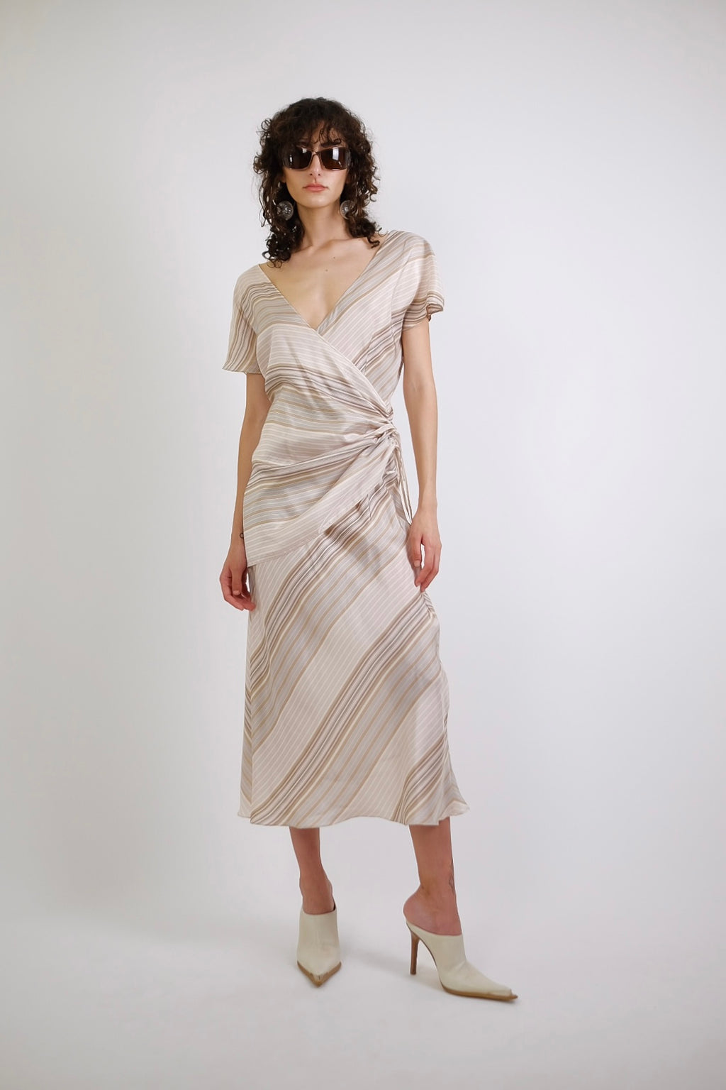 TEHEN SILK GATHERED DRESS