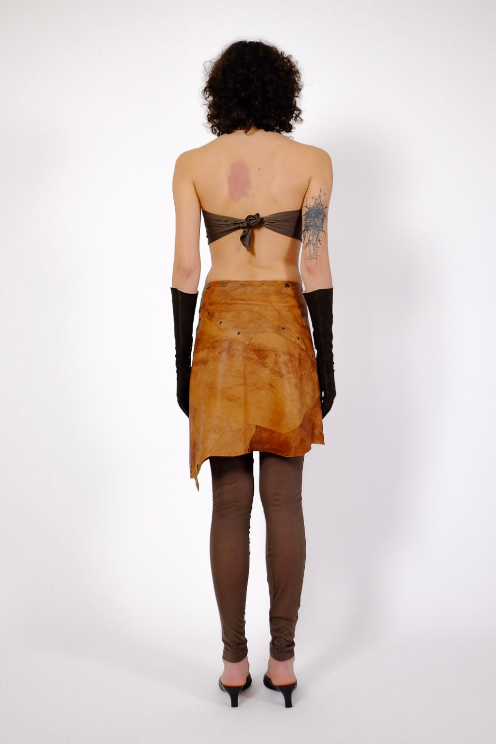 ROCCOBAROCCO RAW LEATHER SKIRT