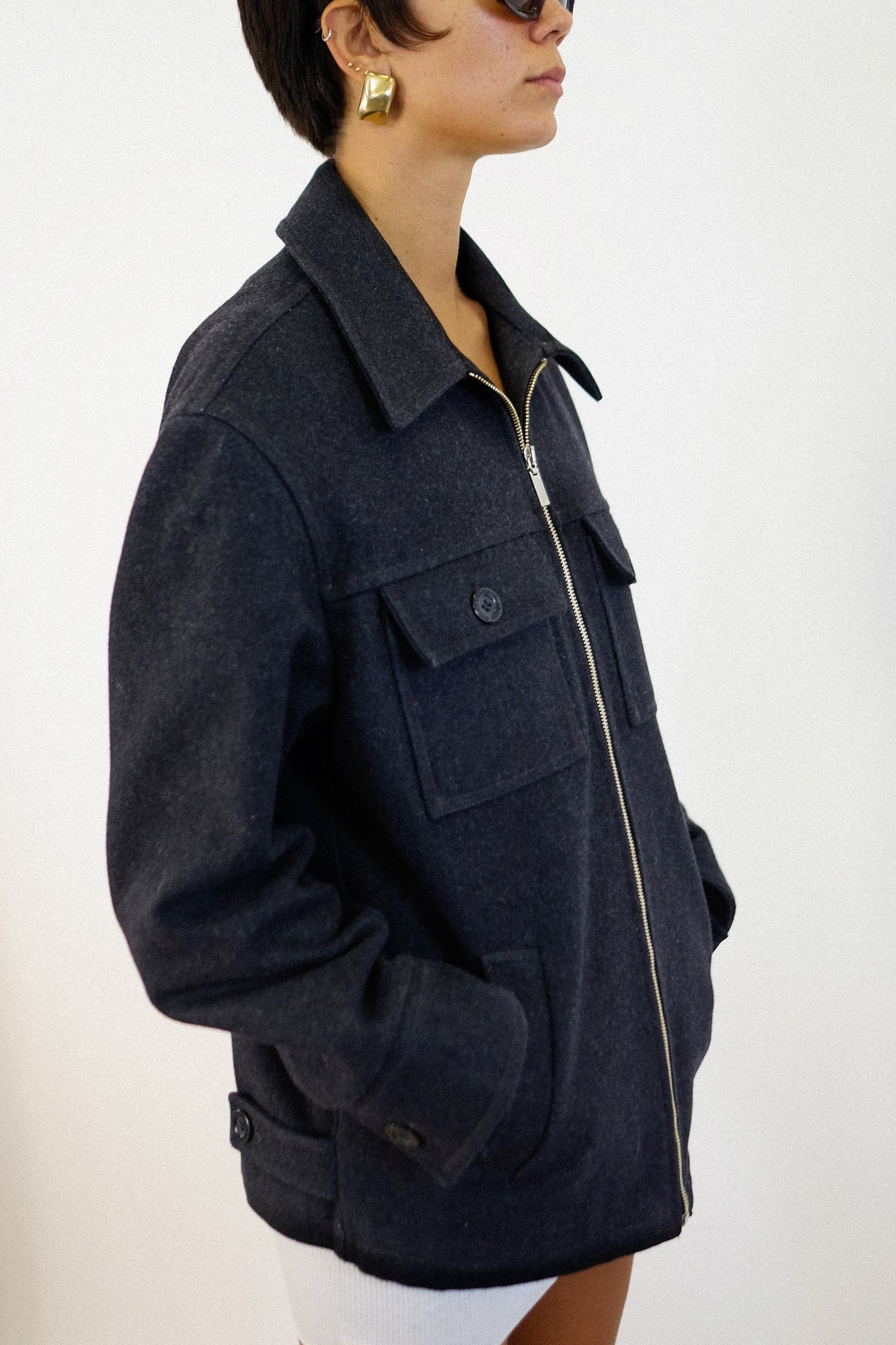 DOLCE & GABBANA WOOL JACKET IN SLATE GREY