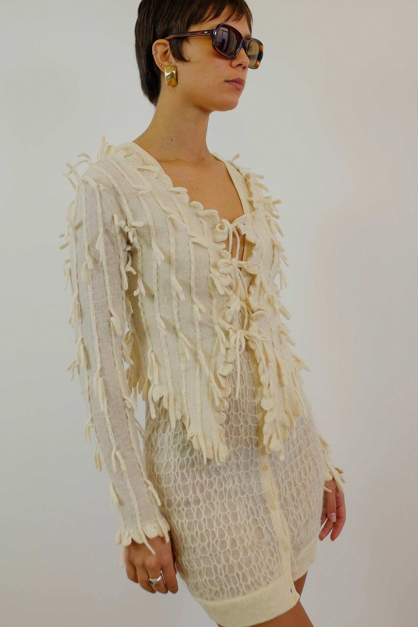 LA PERLA MOHAIR KNIT DRESS IN IVORY