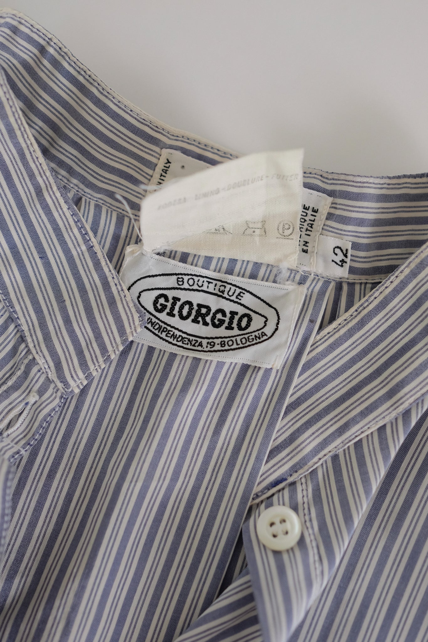 1980S VALENTINO MISS V STRIPED COTTON-SILK SHIRT