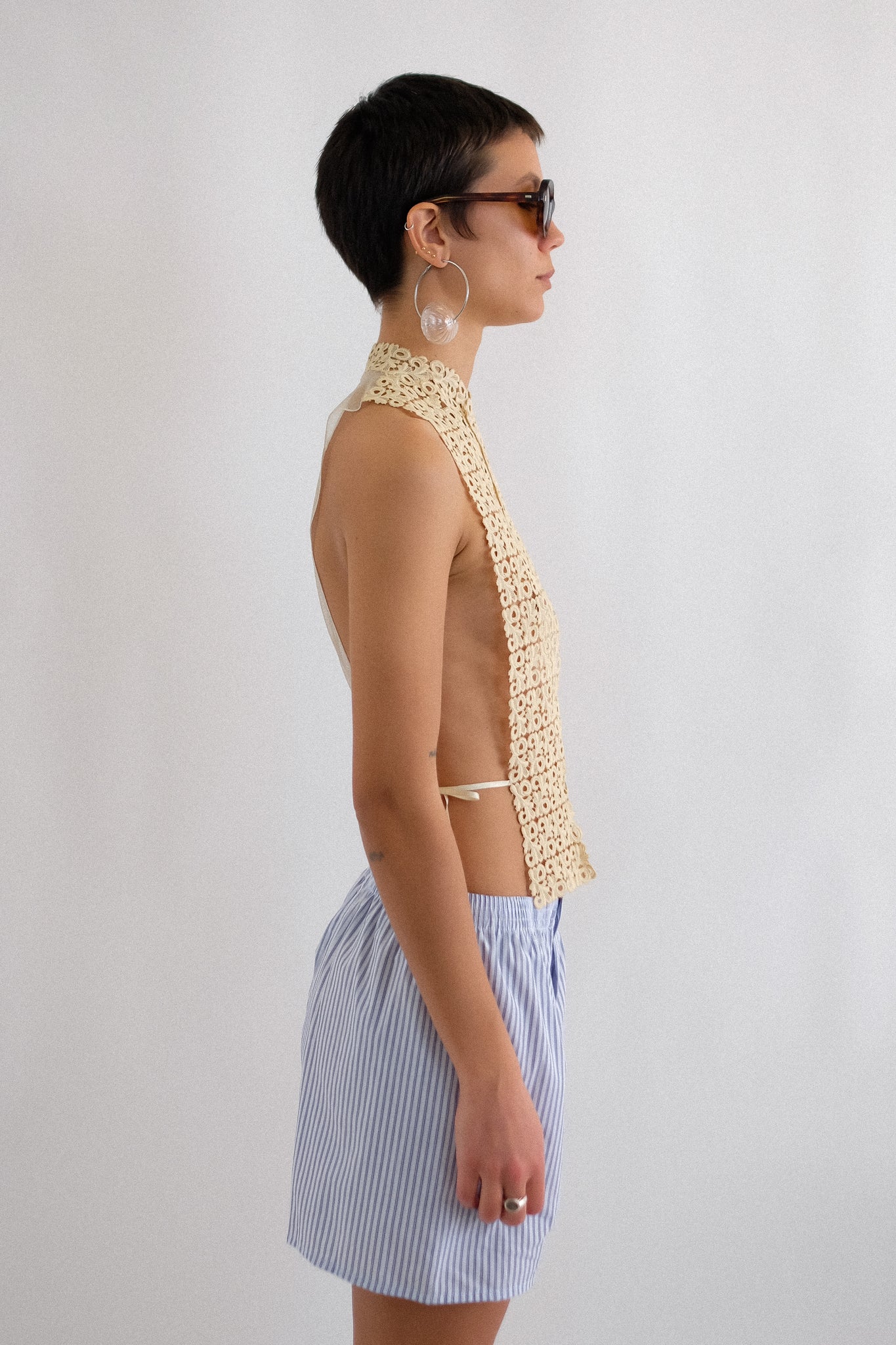 ANTIQUE LACE & NET LAYERING TOP IN CREAM