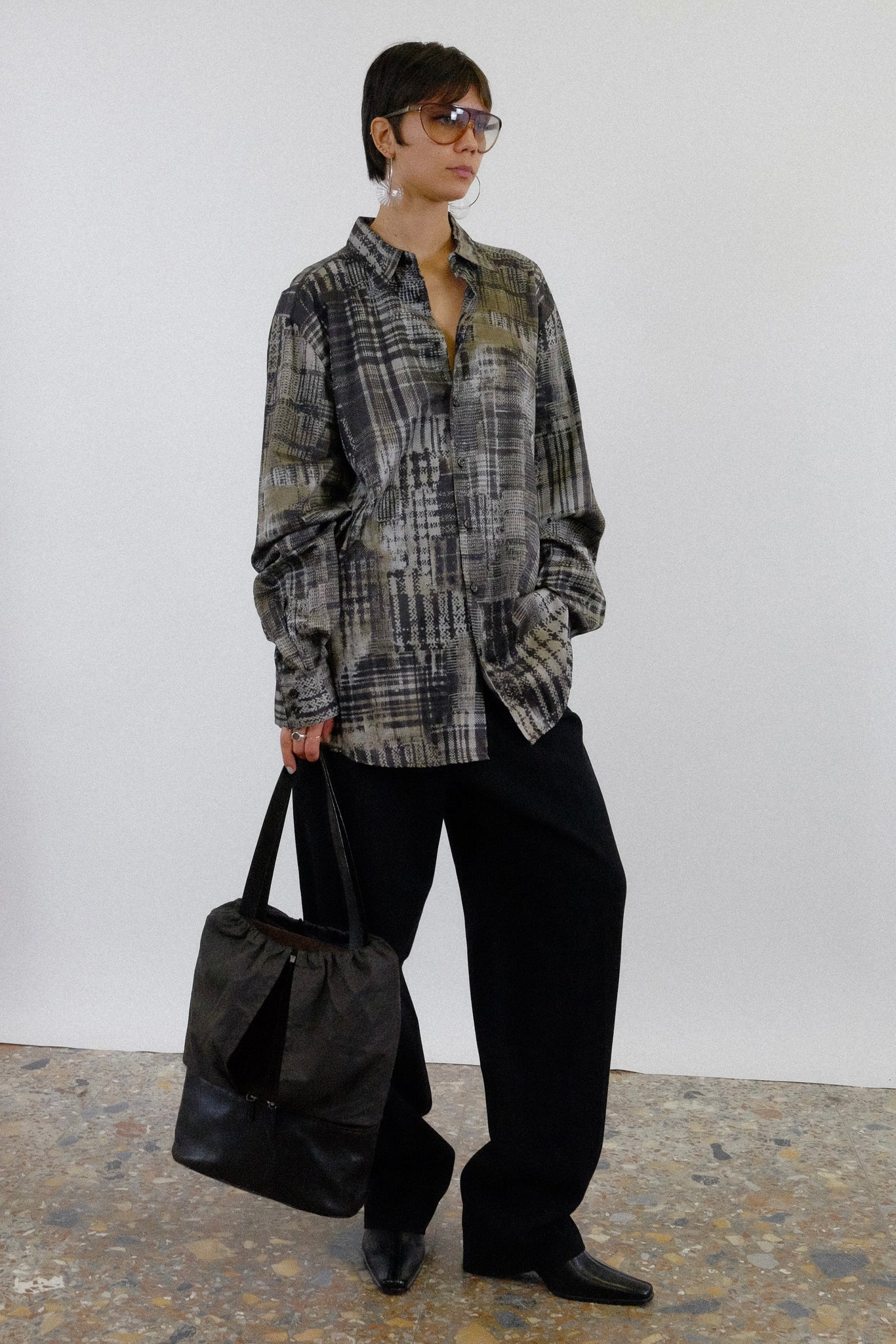 CLASS ROBERTO CAVALLI GRAFFITI PRINTED COTTON SHIRT