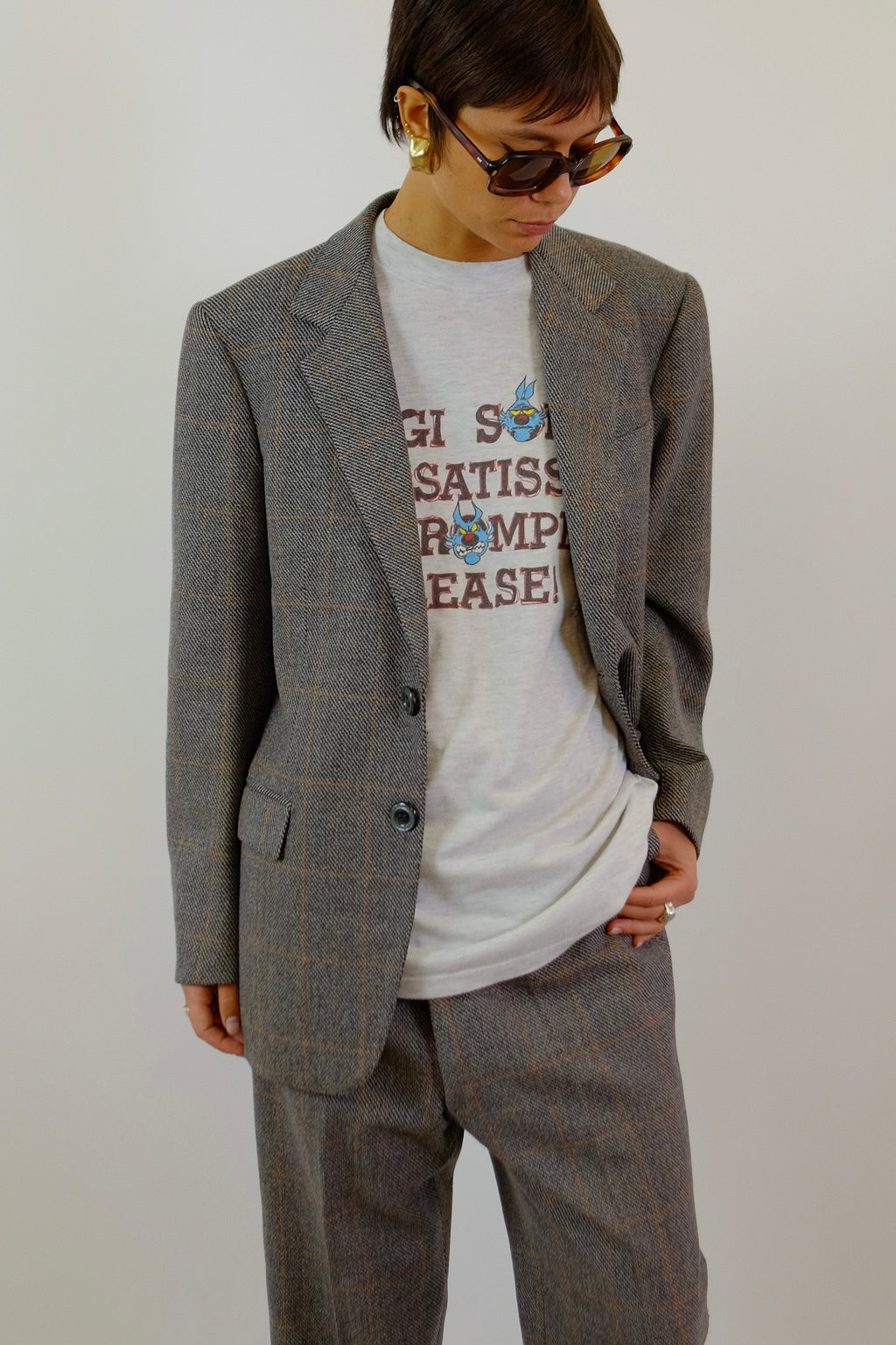 1970S ITALIAN WOOL CHECK SUIT