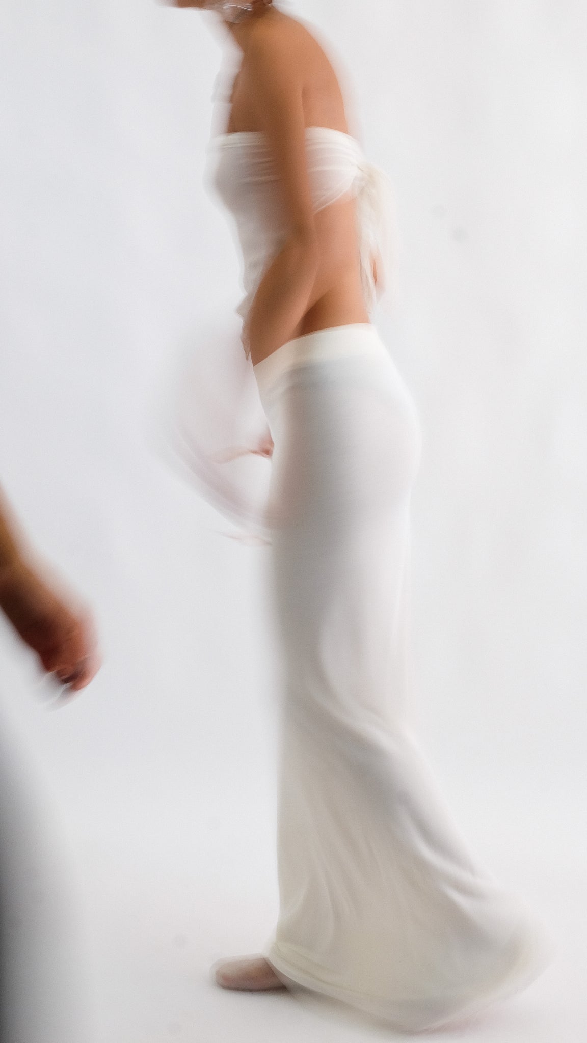 LA PERLA TIERED MAXI SKIRT-DRESS IN WHITE JERSEY