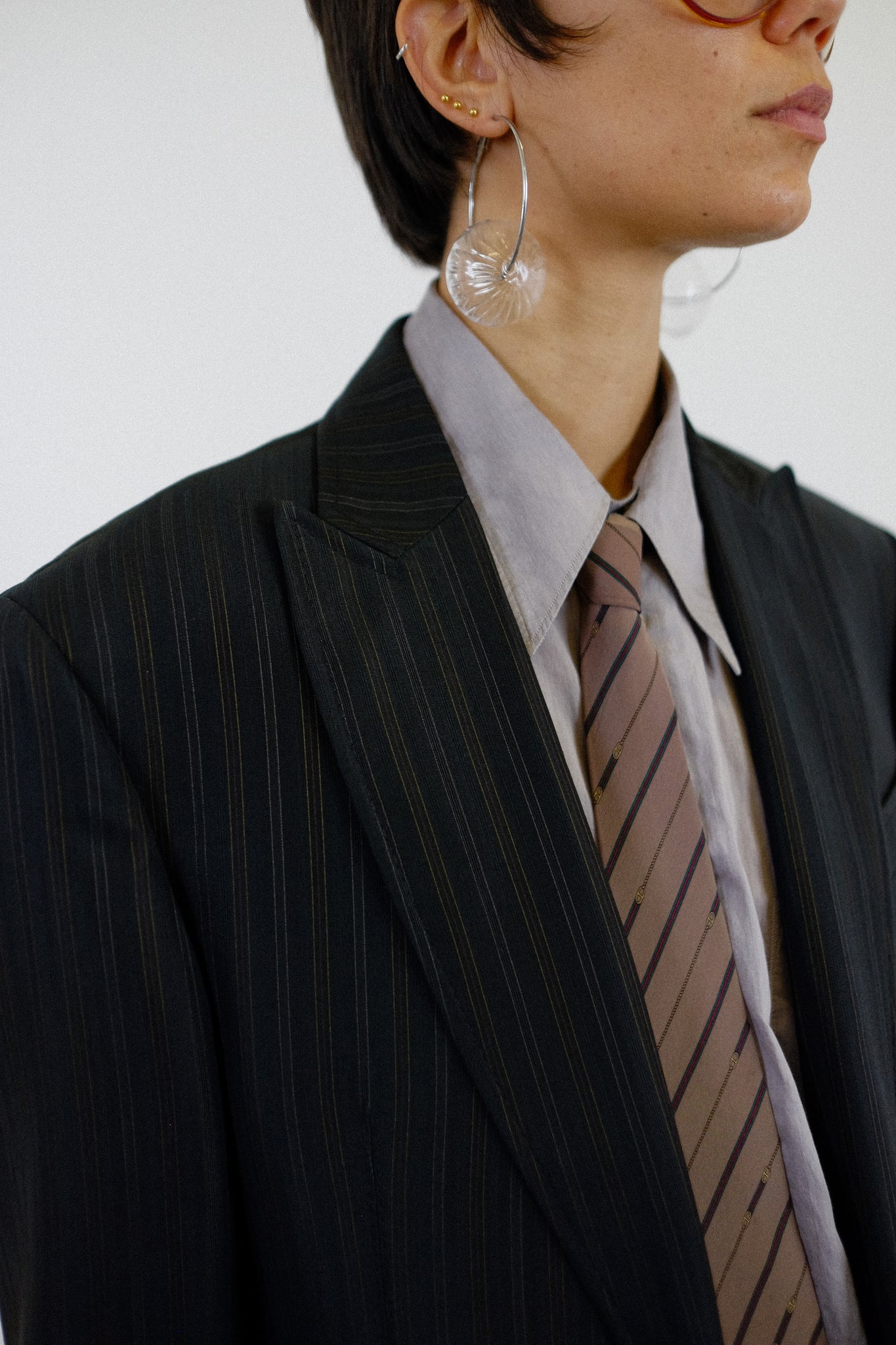 ROBERTO CAVALLI MENSWEAR PINSTRIPE SUIT IN DEEP GREY