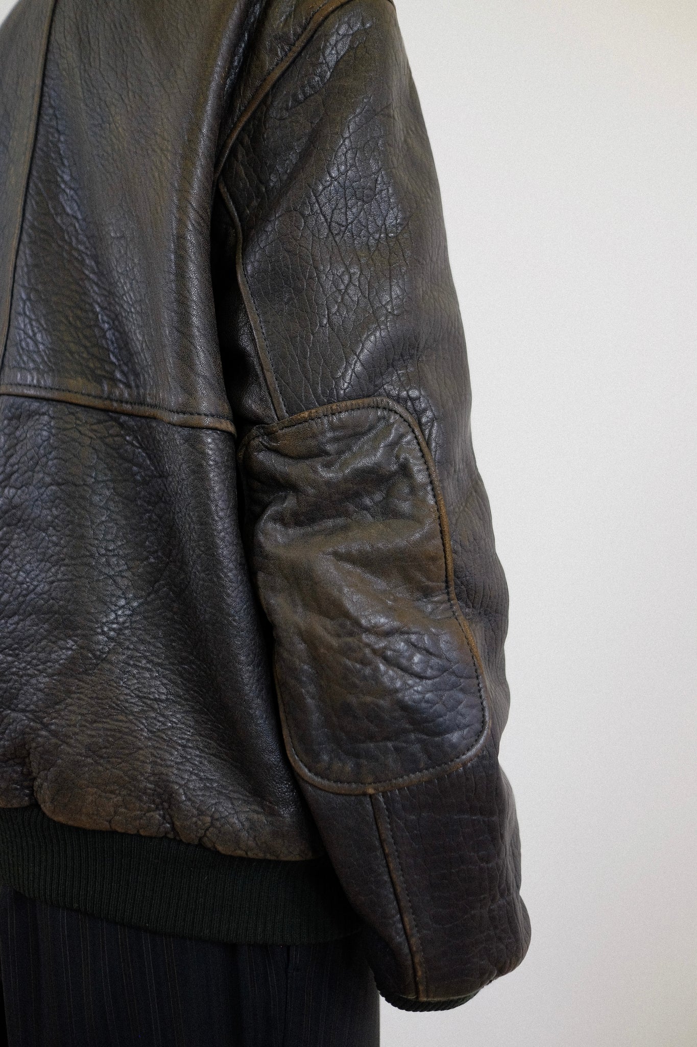 ANGELO LITRICO LEATHER JACKET IN DISTRESSED BROWN