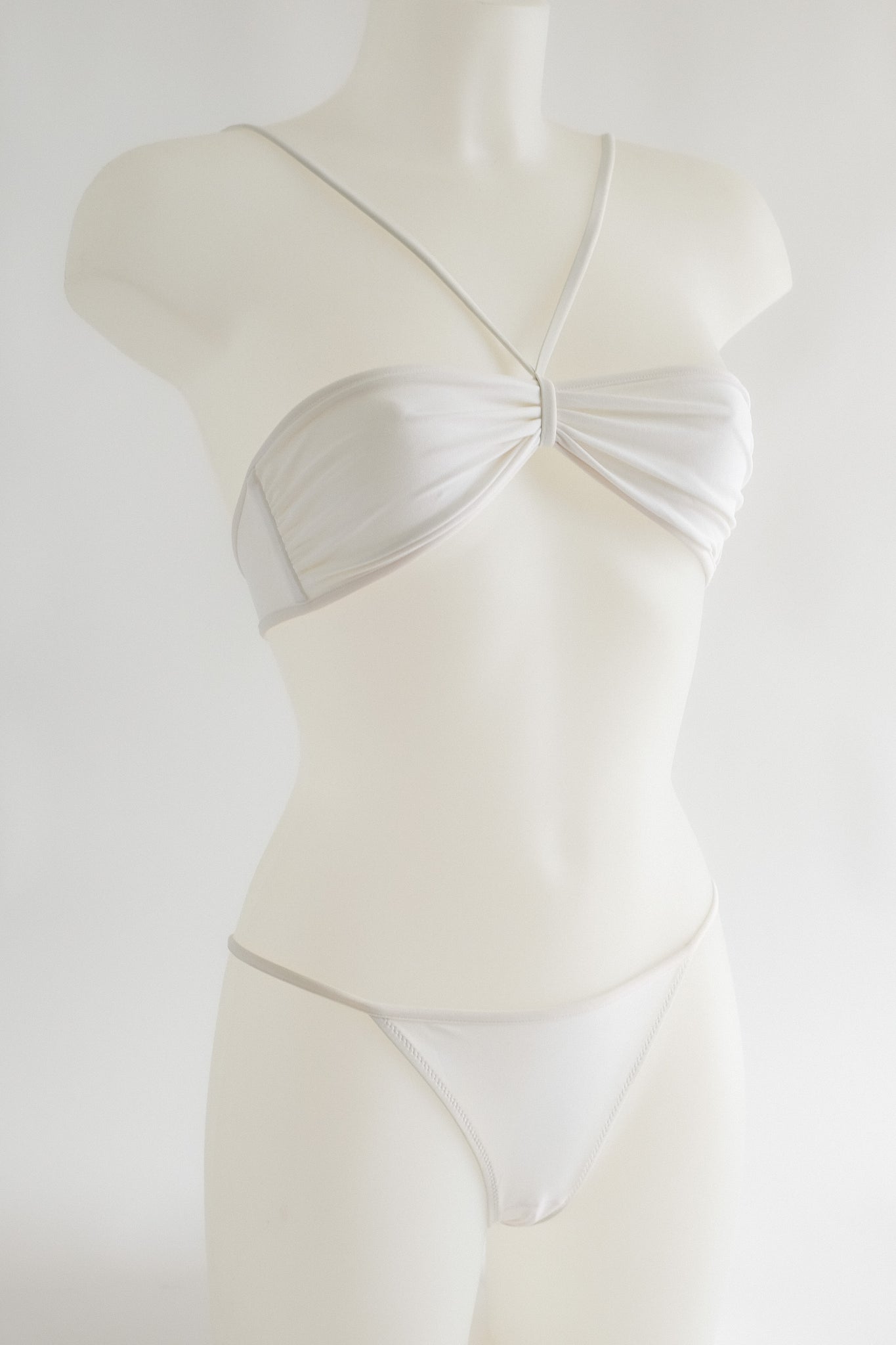 DOLCE AND GABBANA DEADSTOCK HALTER BIKINI SET IN WHITE