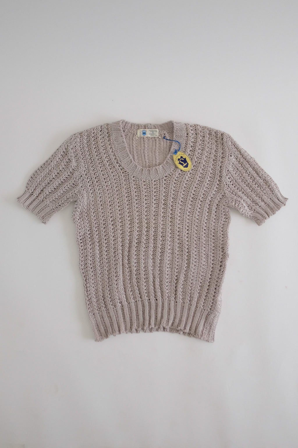 1960S ITALIAN VINTAGE DEADSTOCK LINEN KNIT IN NEUTRAL