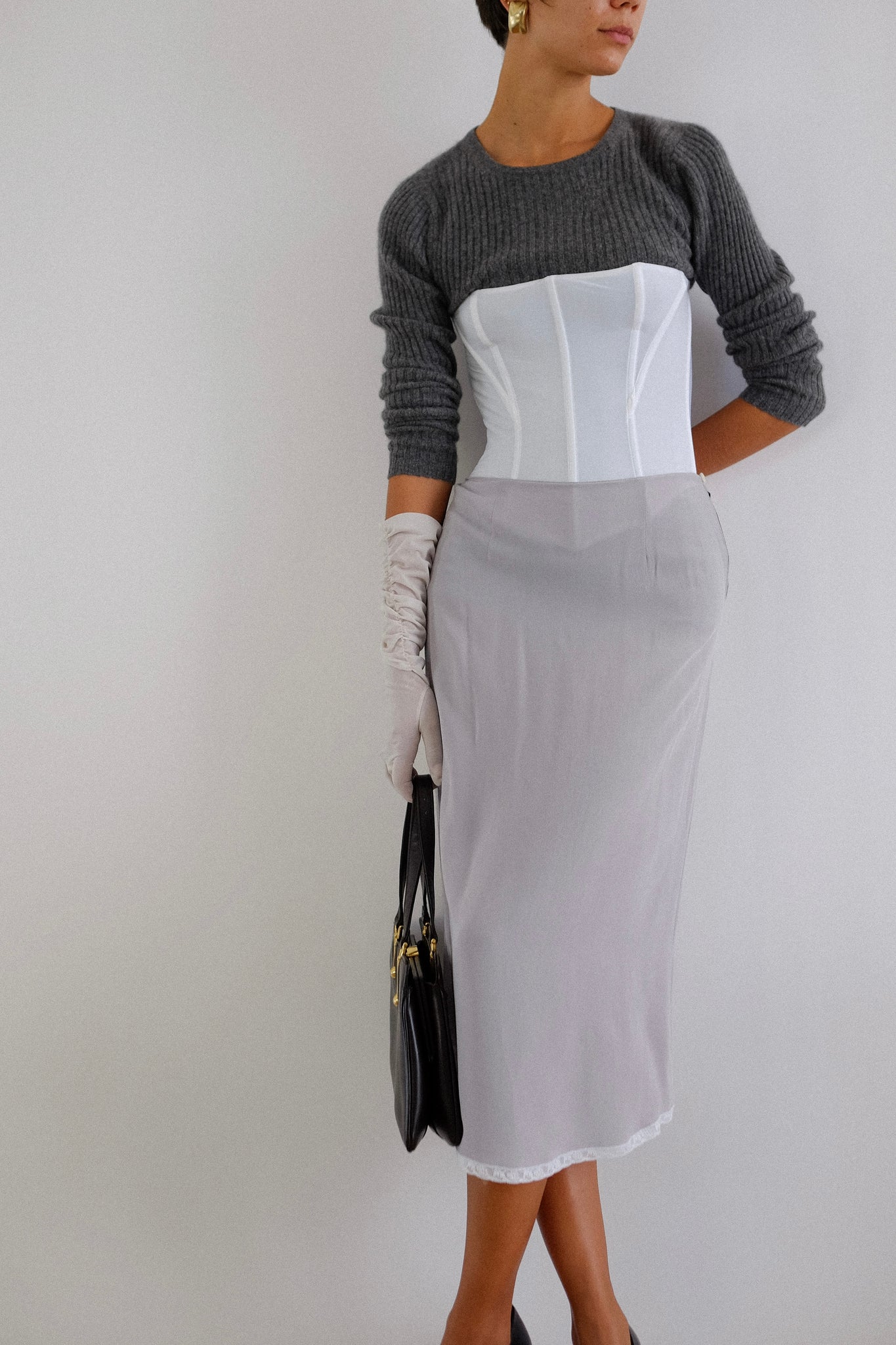 LIGHT RIB LONGSLEEVE TOP IN PURE CASHMERE