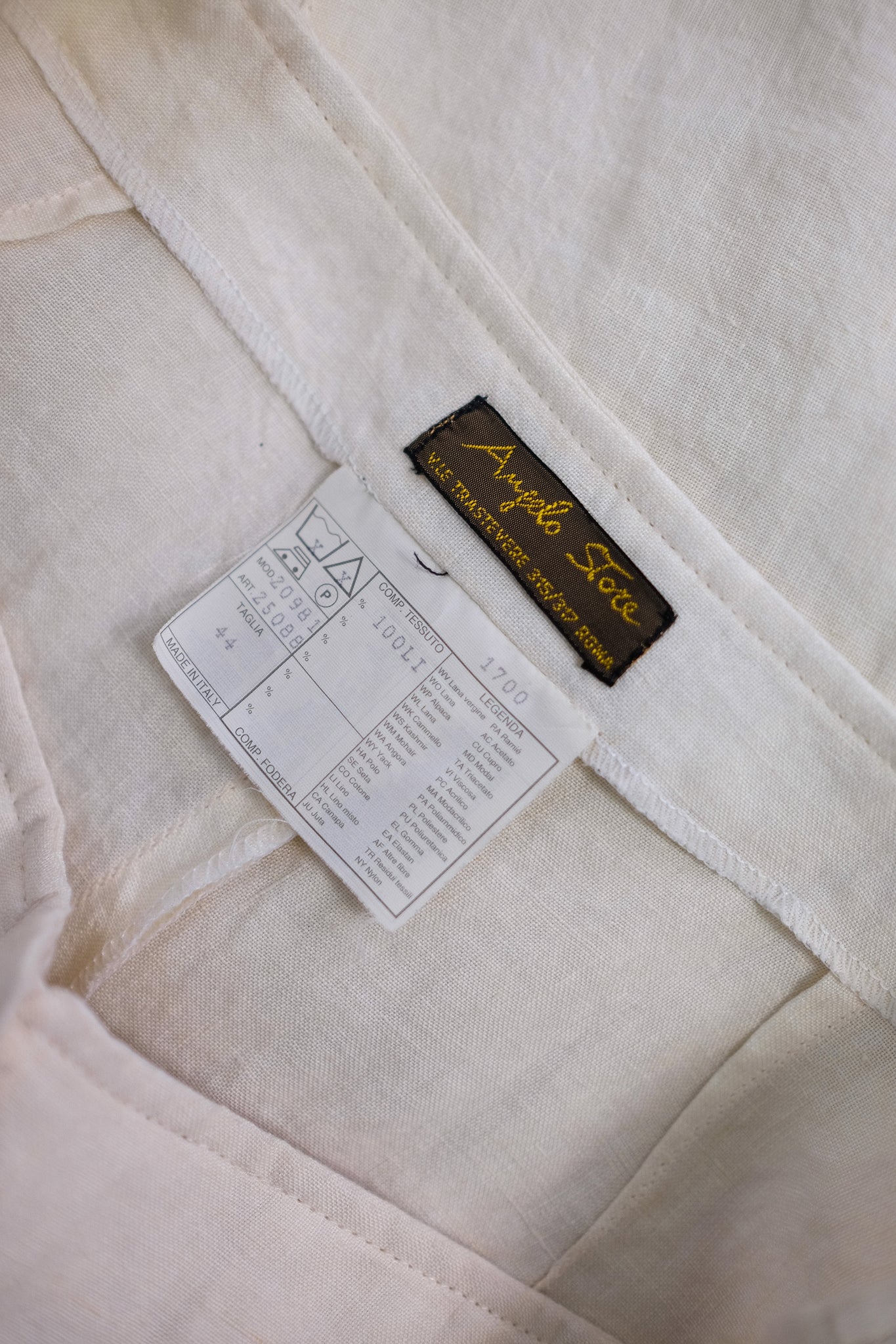 ANGELO STORE VINTAGE DEADSTOCK LINEN MAXI SKIRT IN PANNA