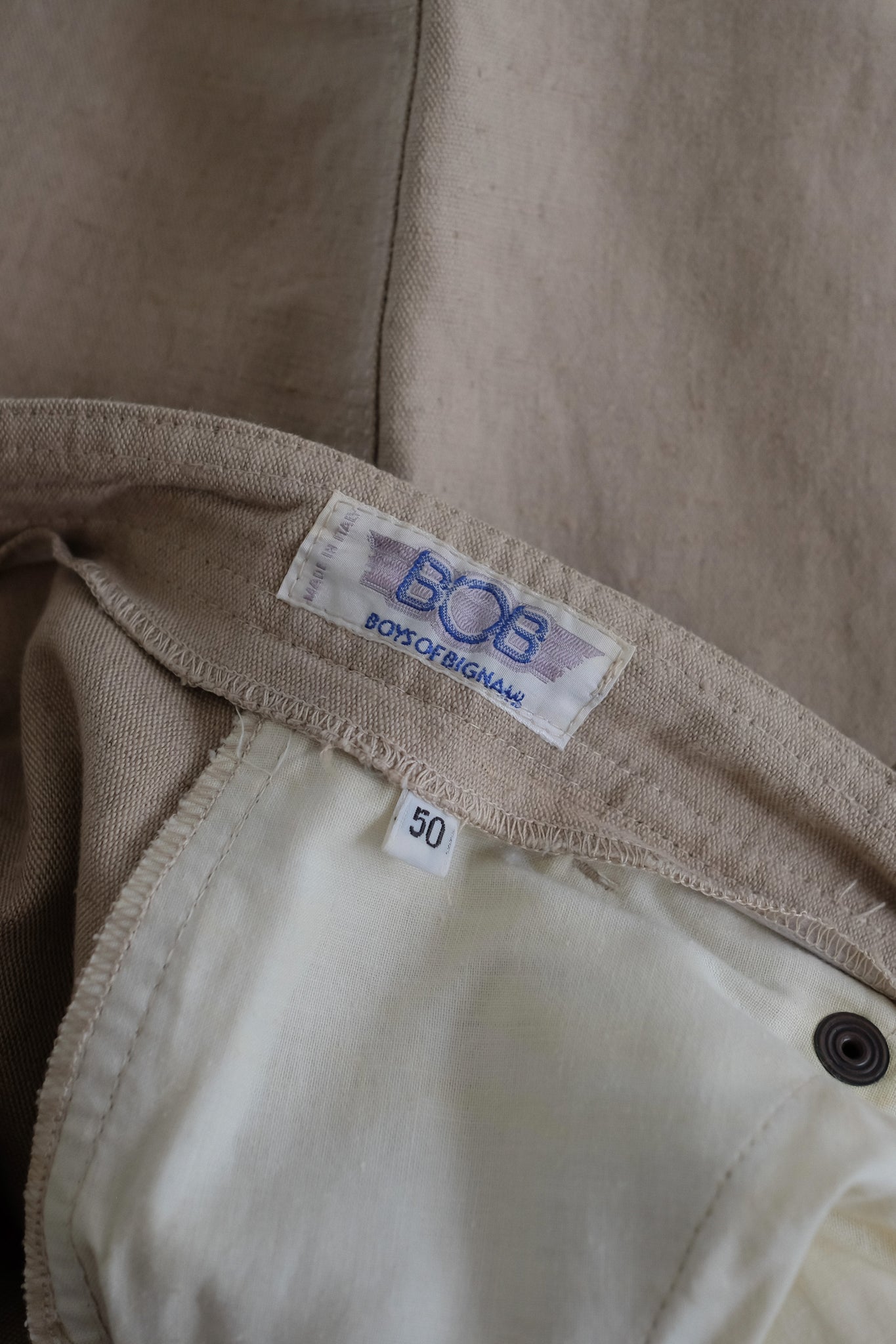 80S BOY OF BIGNAMI LINEN/COTTON PANTS IN BEIGE