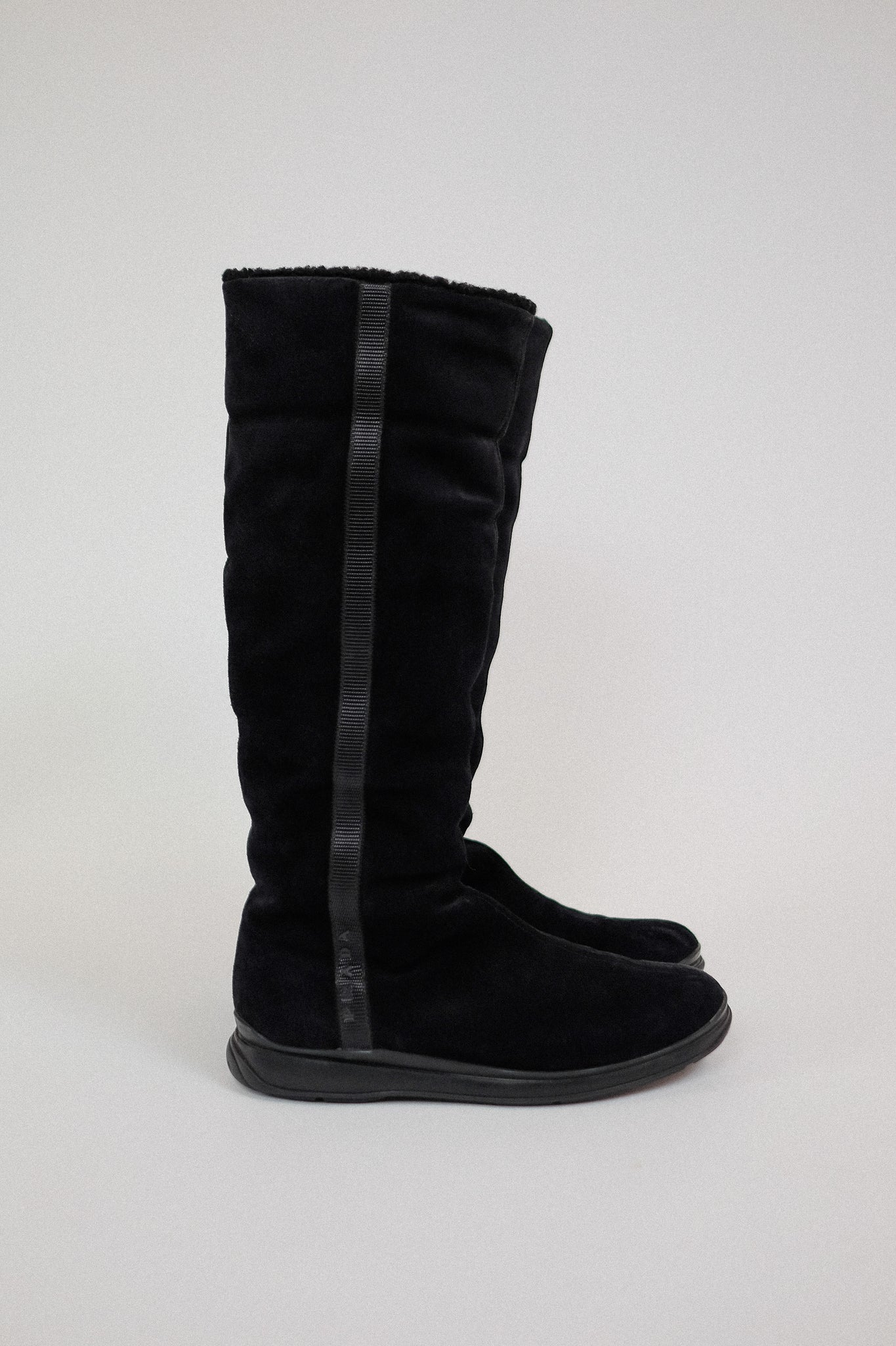 PRADA SPORT 2000 SUEDE BOOTS IN BLACK