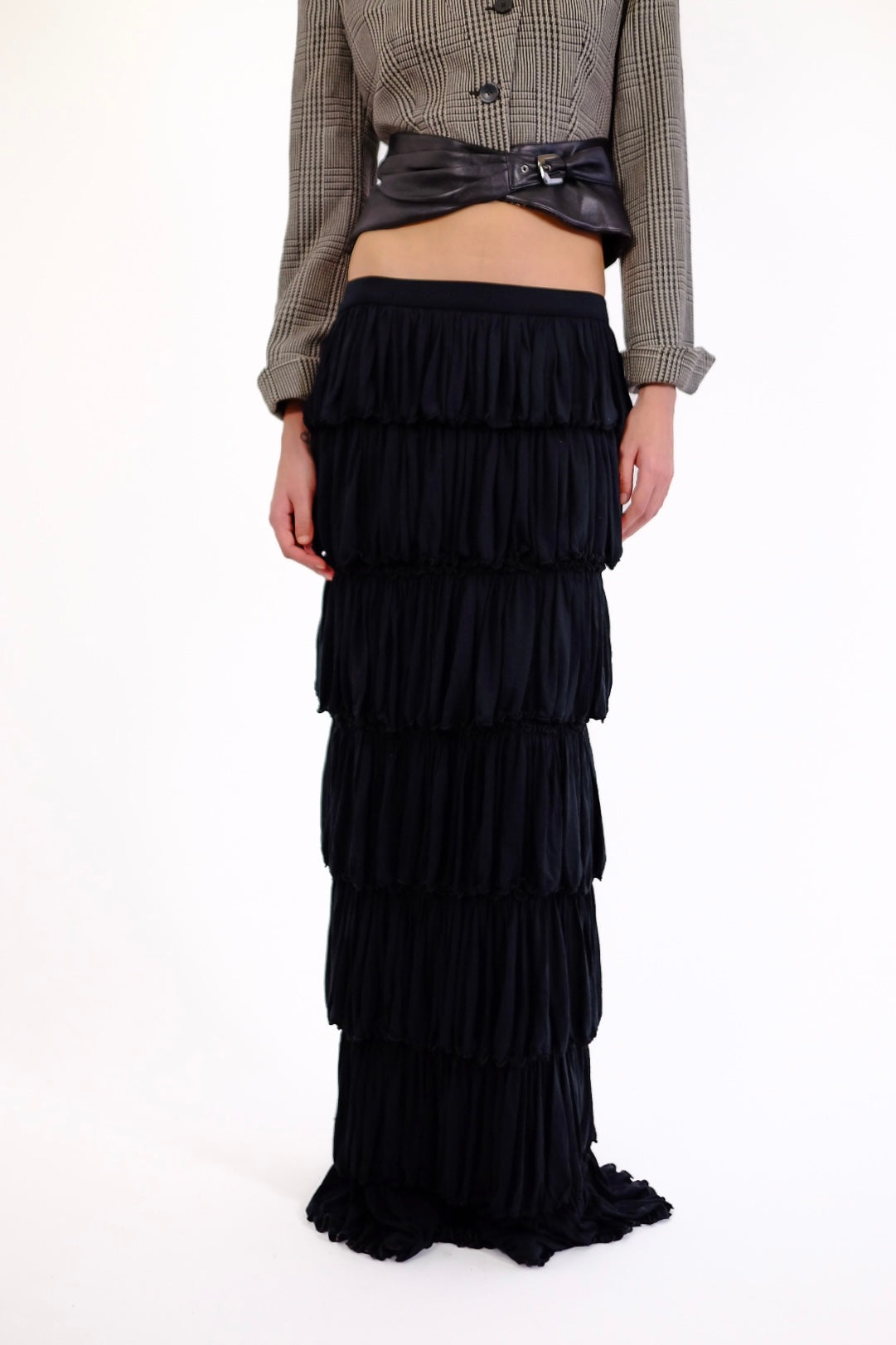 DOLCE & GABBANA TIERED JERSEY SKIRT