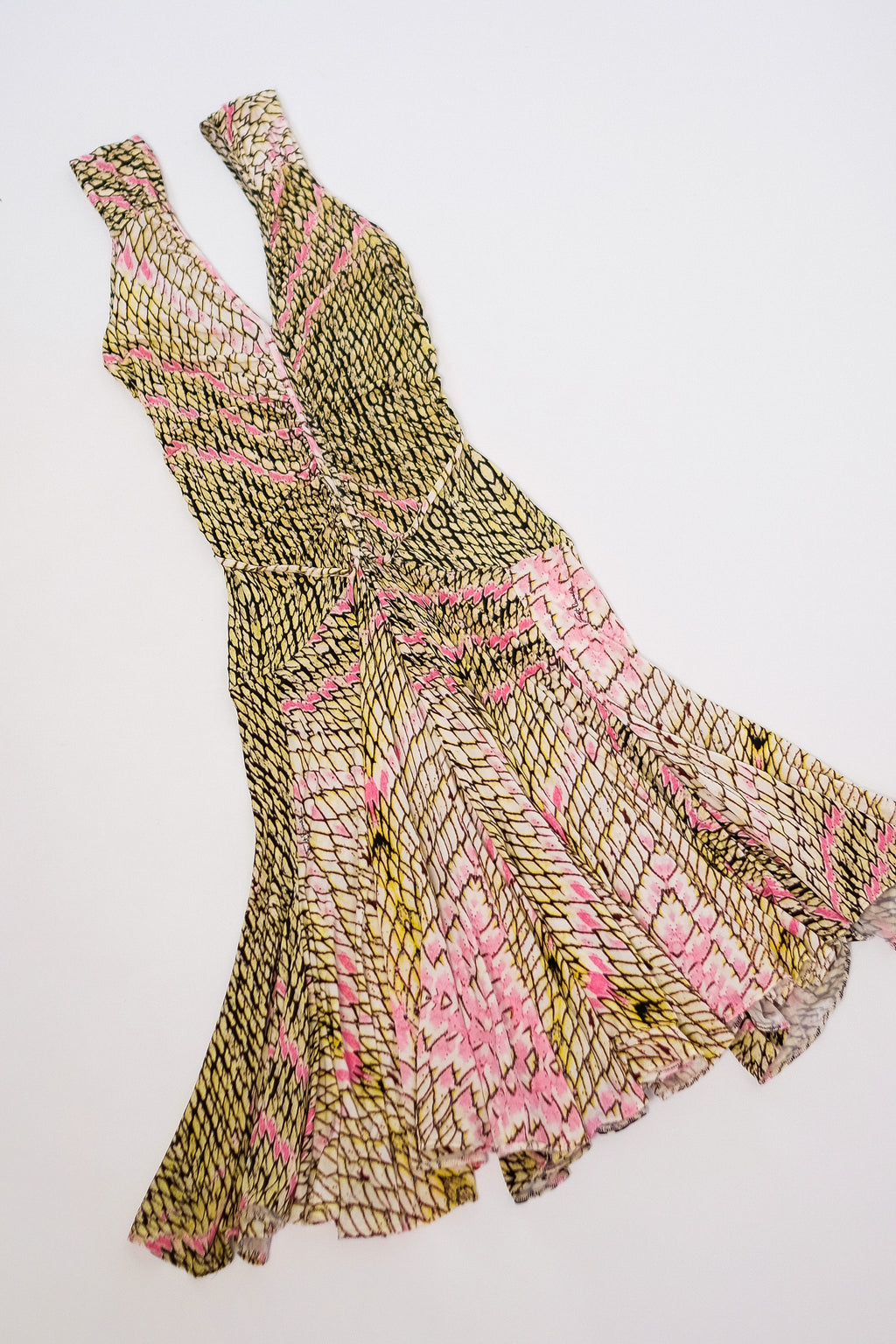 CAVALLI DRAPE DRESS IN PRINT