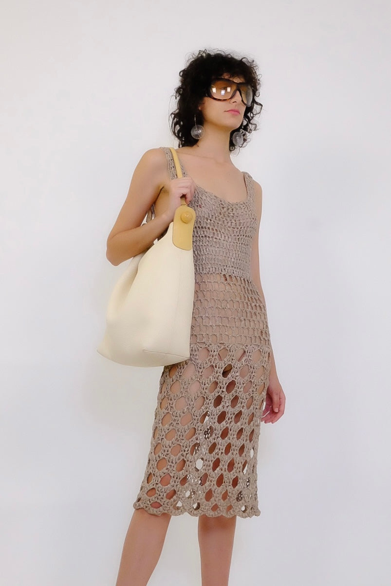 ALBERTA FERRETTI S/S 2003 HAND  CROCHET DRESS