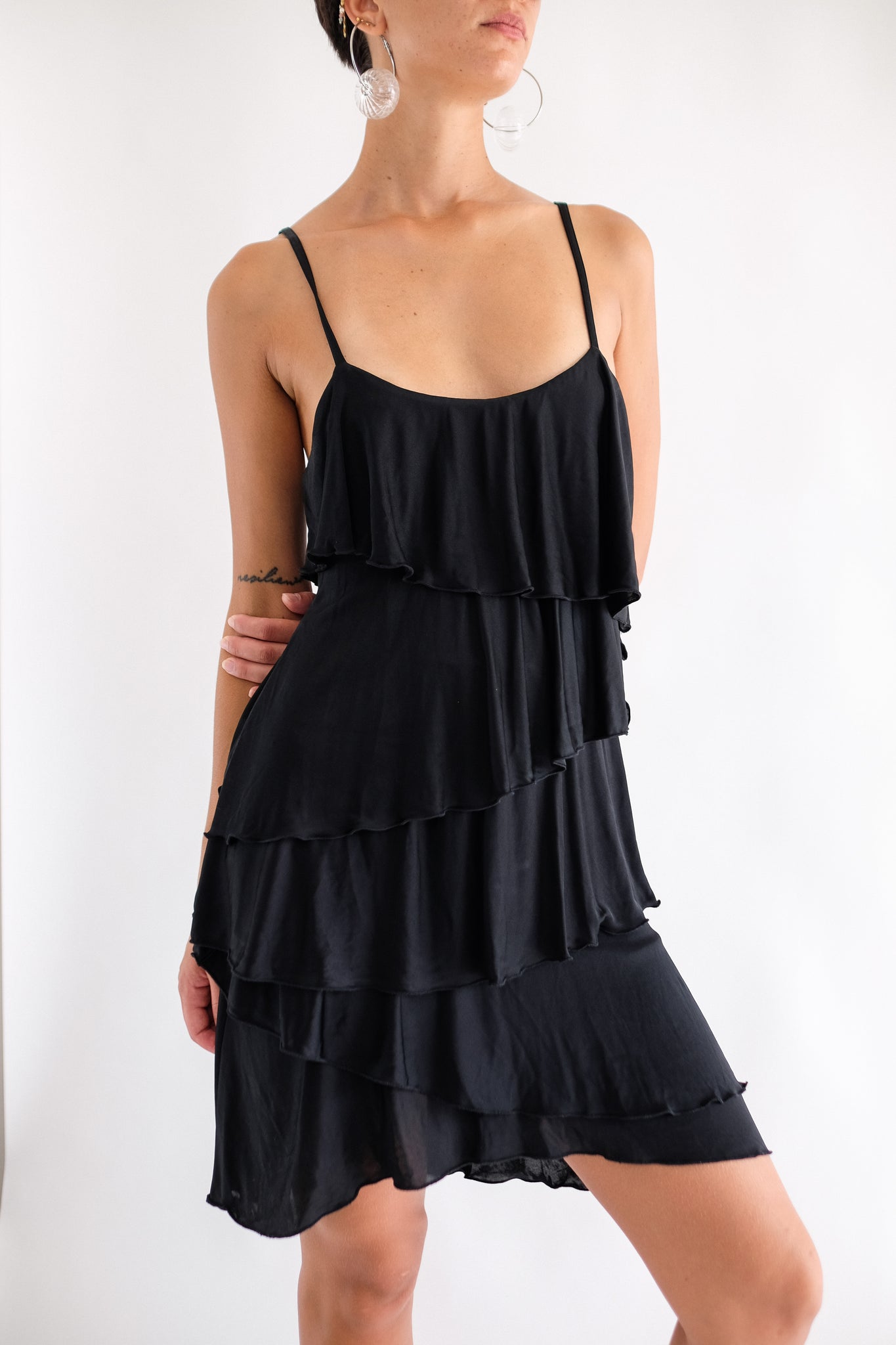 MOSCHINO TIERED DRESS IN BLACK