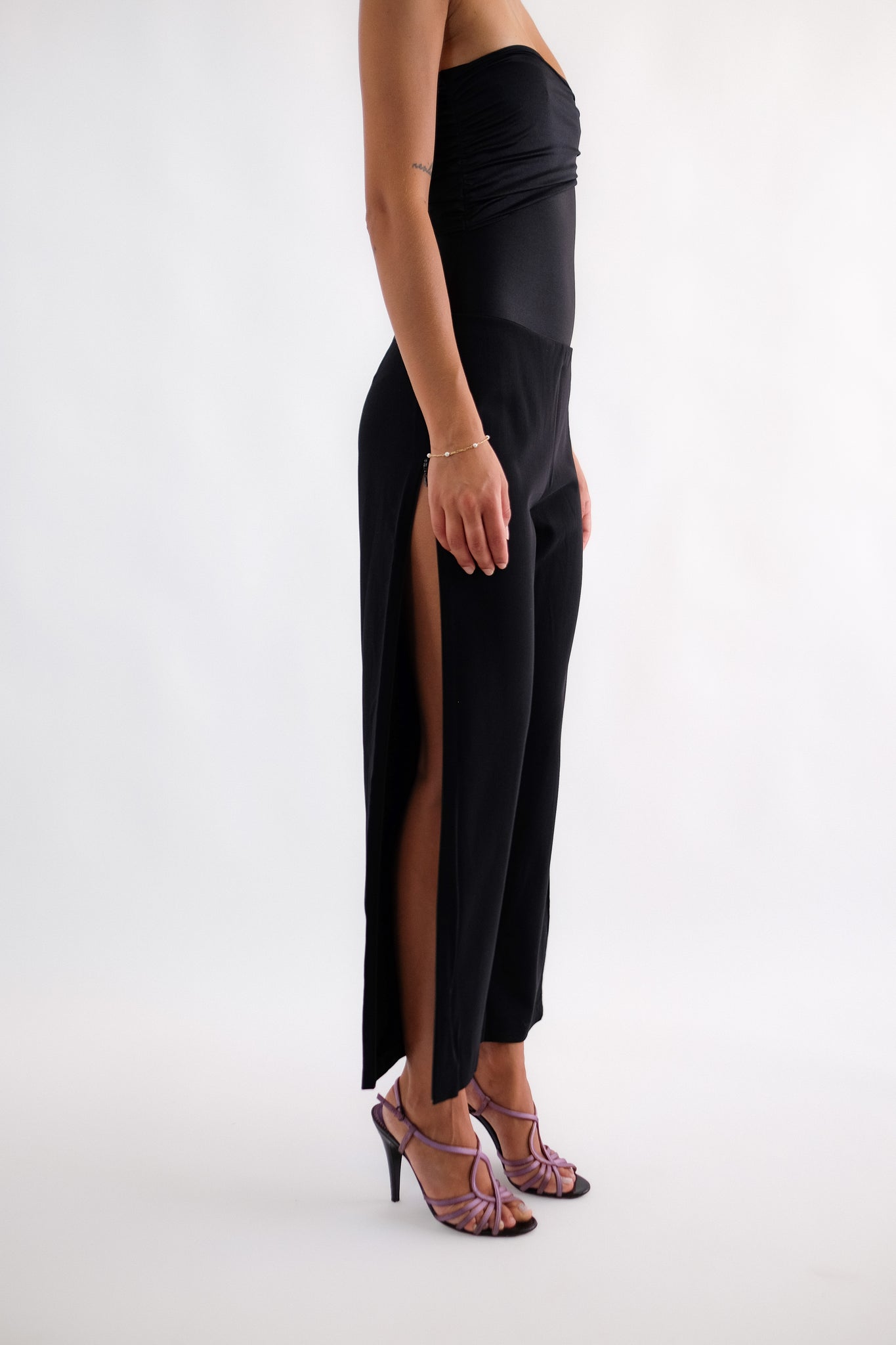 DOLCE AND GABBANA HIGH ZIPPER PANTS IN LIGHT WOOL CREPE