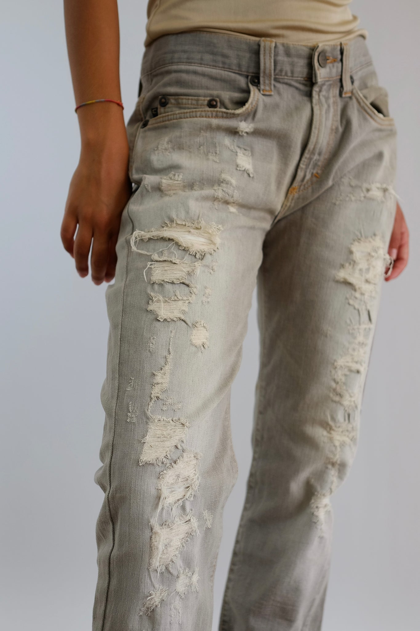 JUSTCAVALLI DISTRESSED JEANS