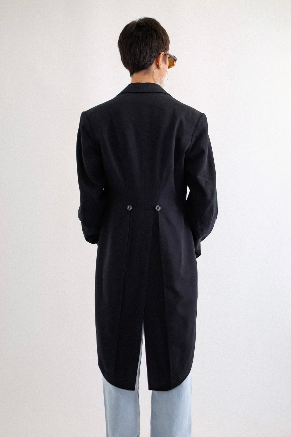 ANTIQUE CIRCA 1930/1940s BESPOKE TAILCOAT IN BLACK