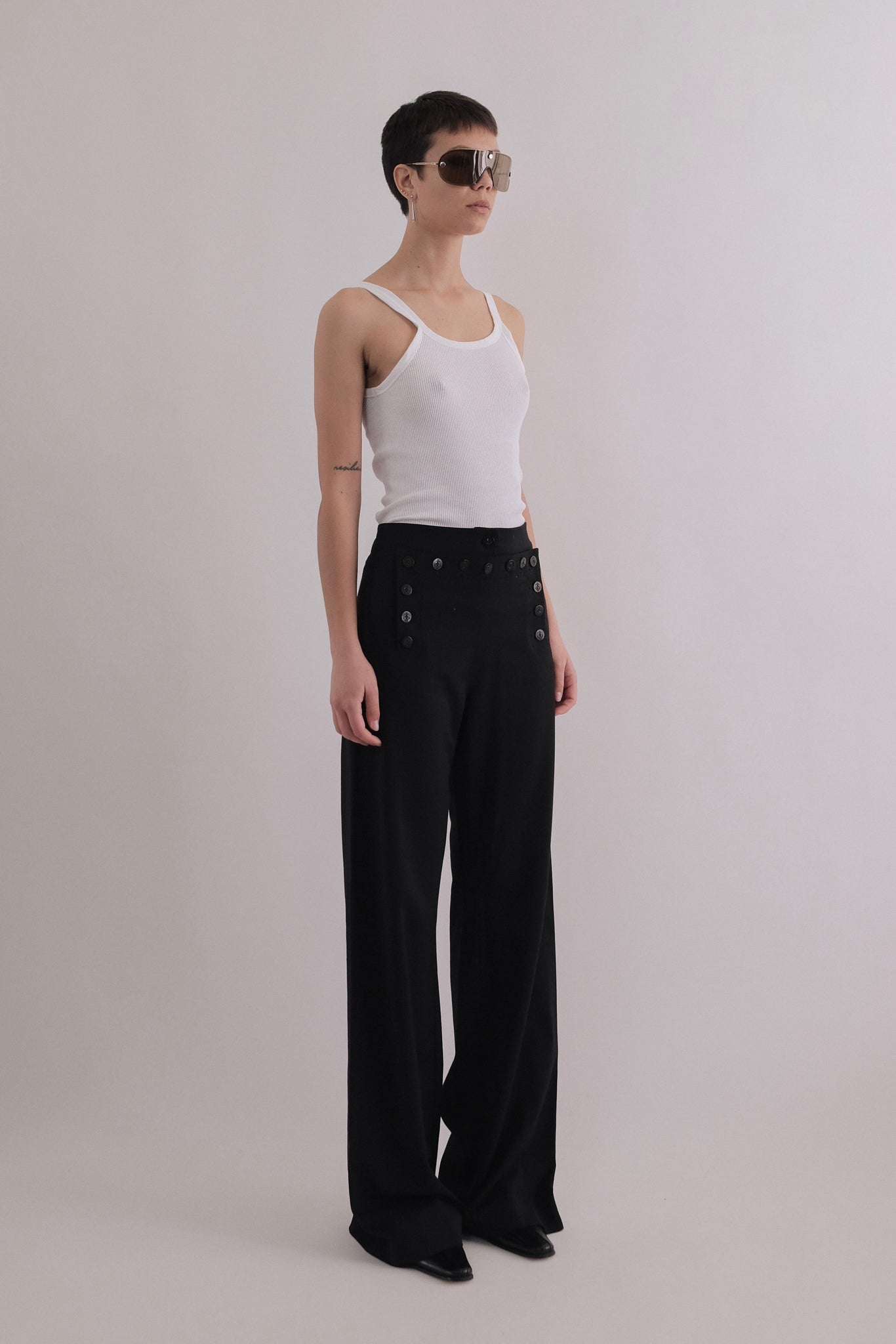 MAX MARA SAILOR PANTS IN NAVY/BLACK