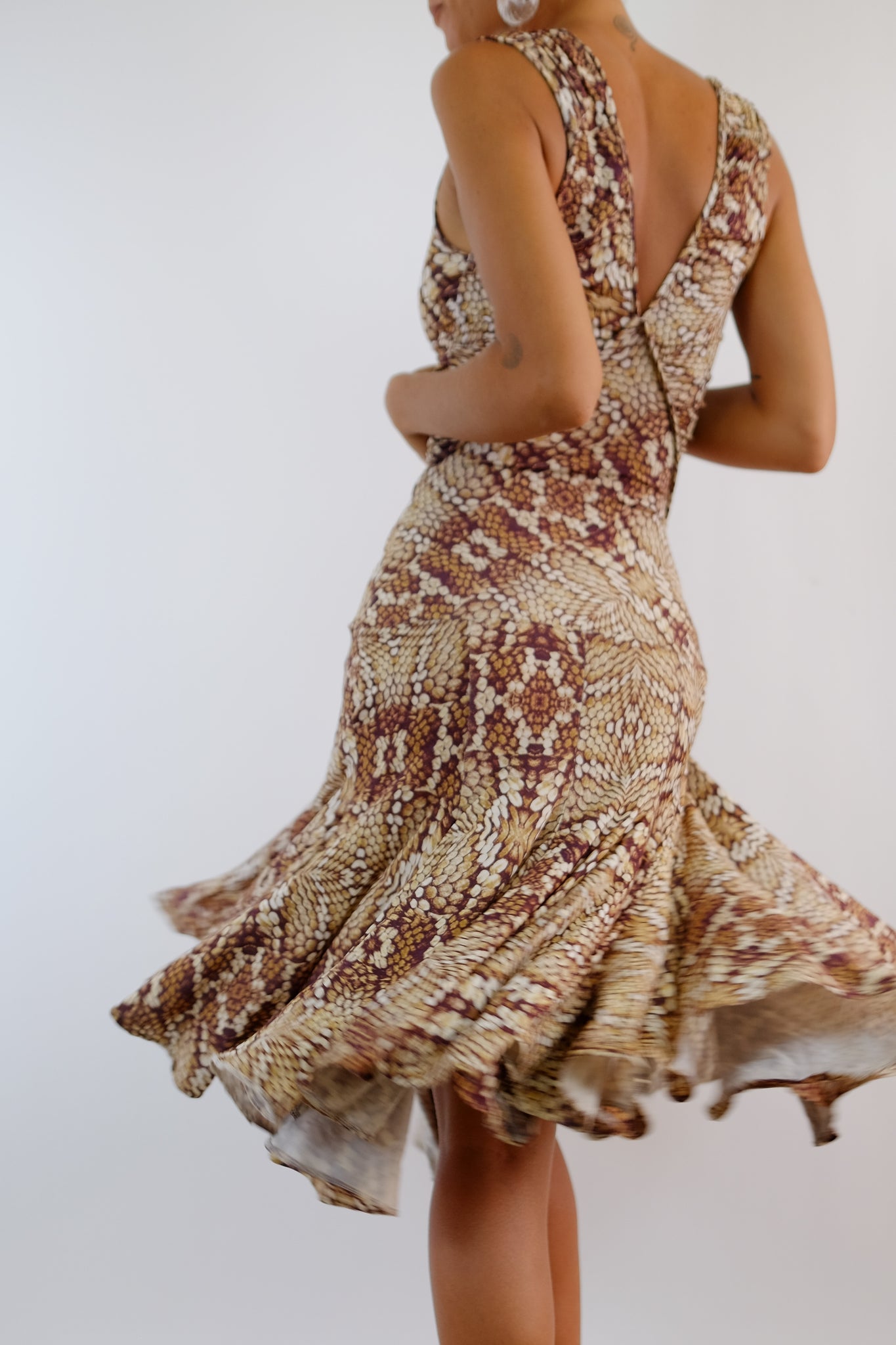 CAVALLI DRESS IN STRETCH PRINT