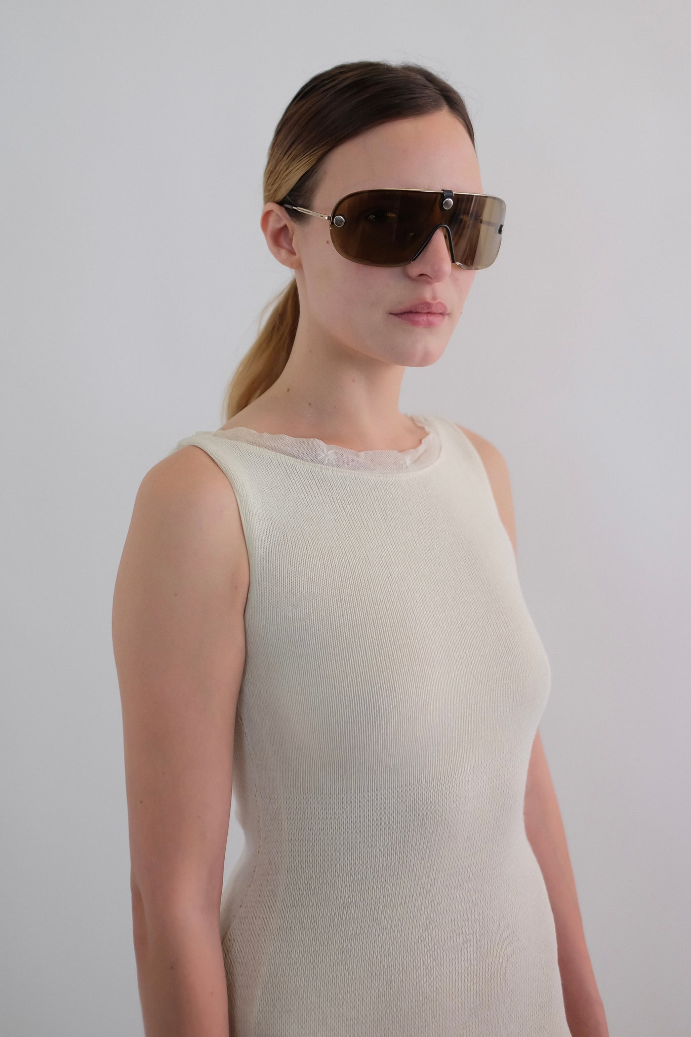 COMPAGNIA ITALIANA COTTON KNIT MAXI DRESS IN WHITE