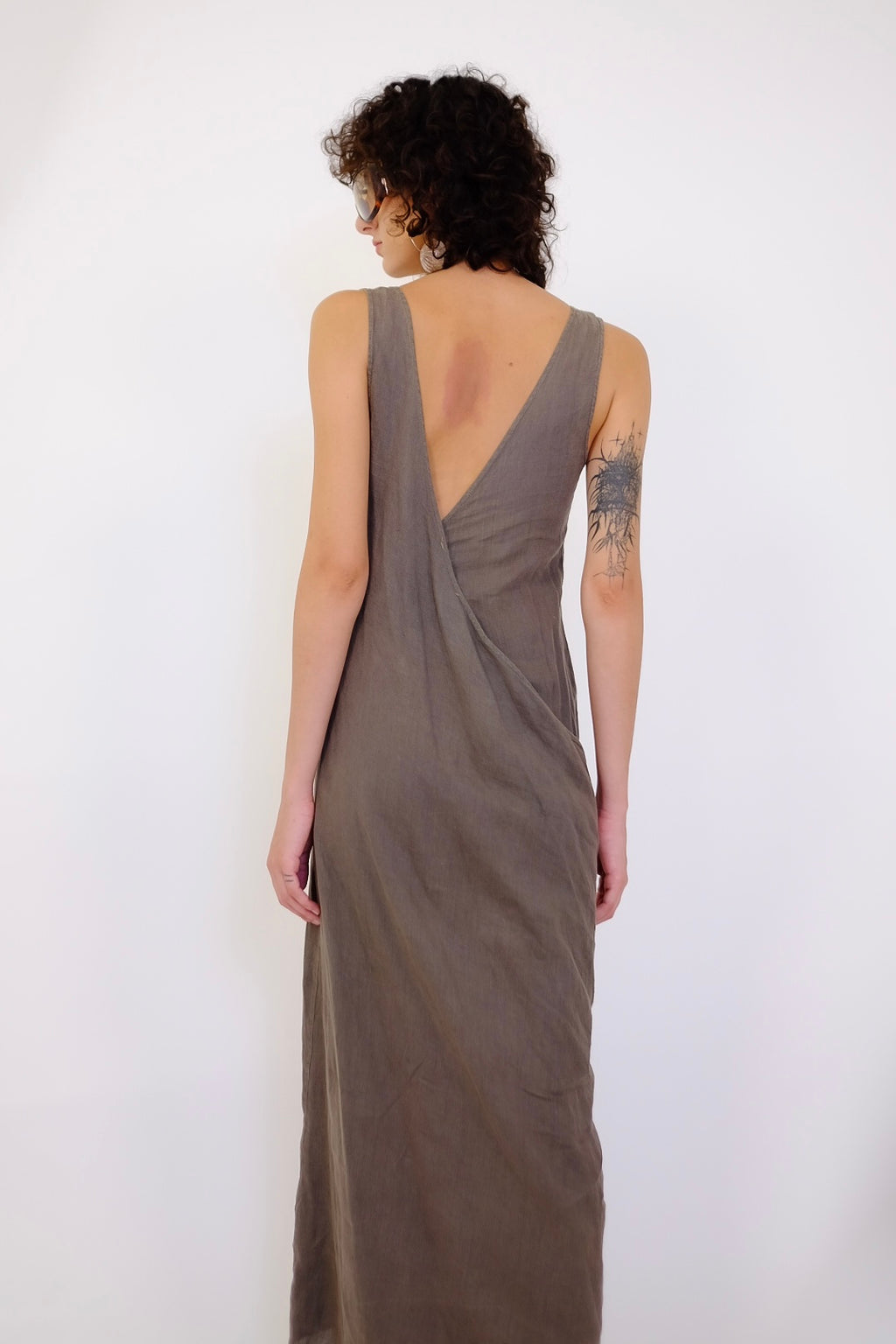 LINEN WRAP MAXI DRESS